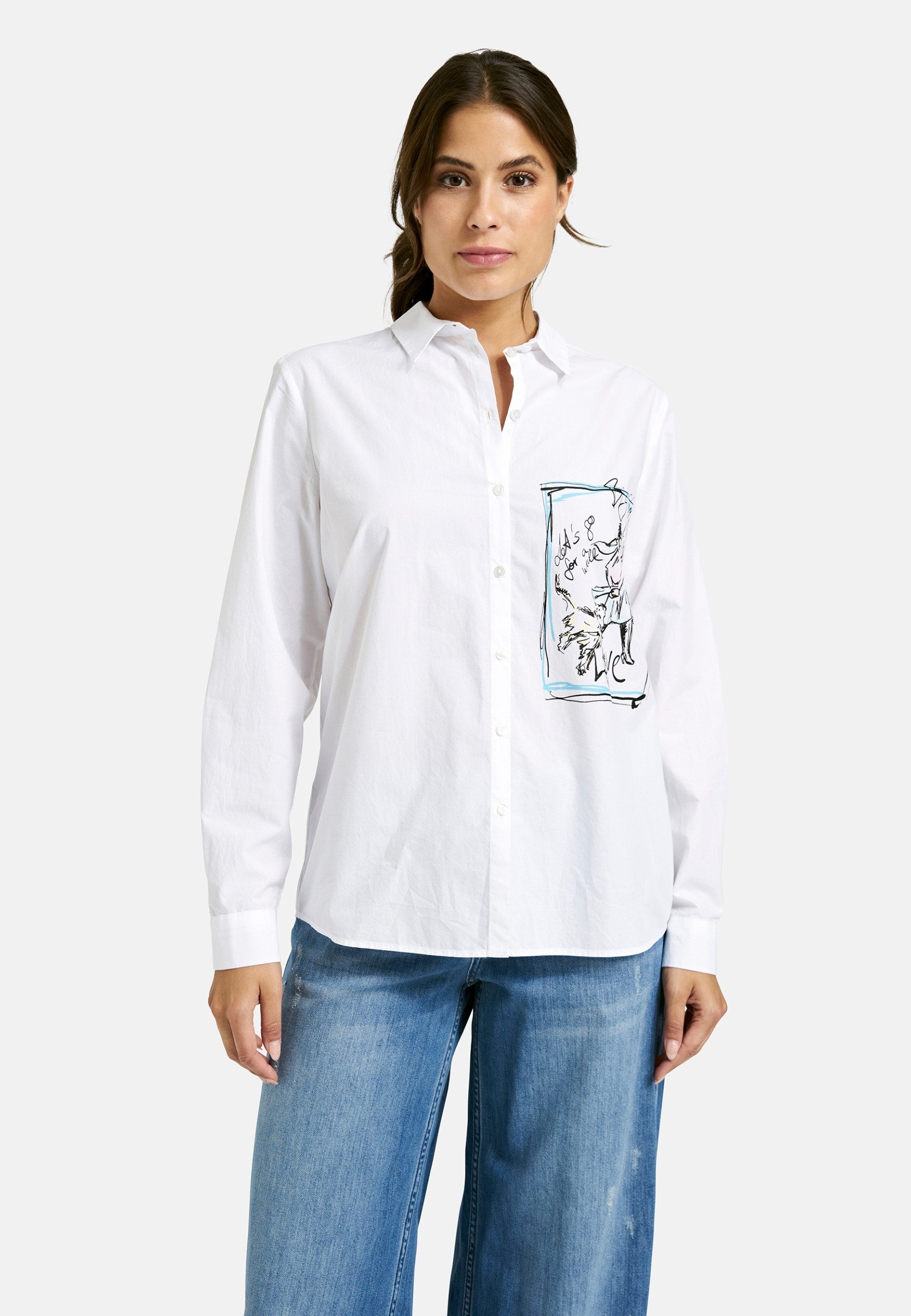 Milano Italy Blusentop Bluse mit Frontprint - Regular Fit