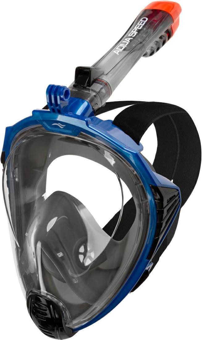 Aqua Speed Schnorchel Full Face Schnorchelmaske: 180° Panorama-Sicht & Ultra-Dry-Technologie (Schnorchelmaske inkl. Tragebeutel & Action-Cam-Halterung), Schützt die Augen vor schädlicher Sonneneinstrahlung im Wasser