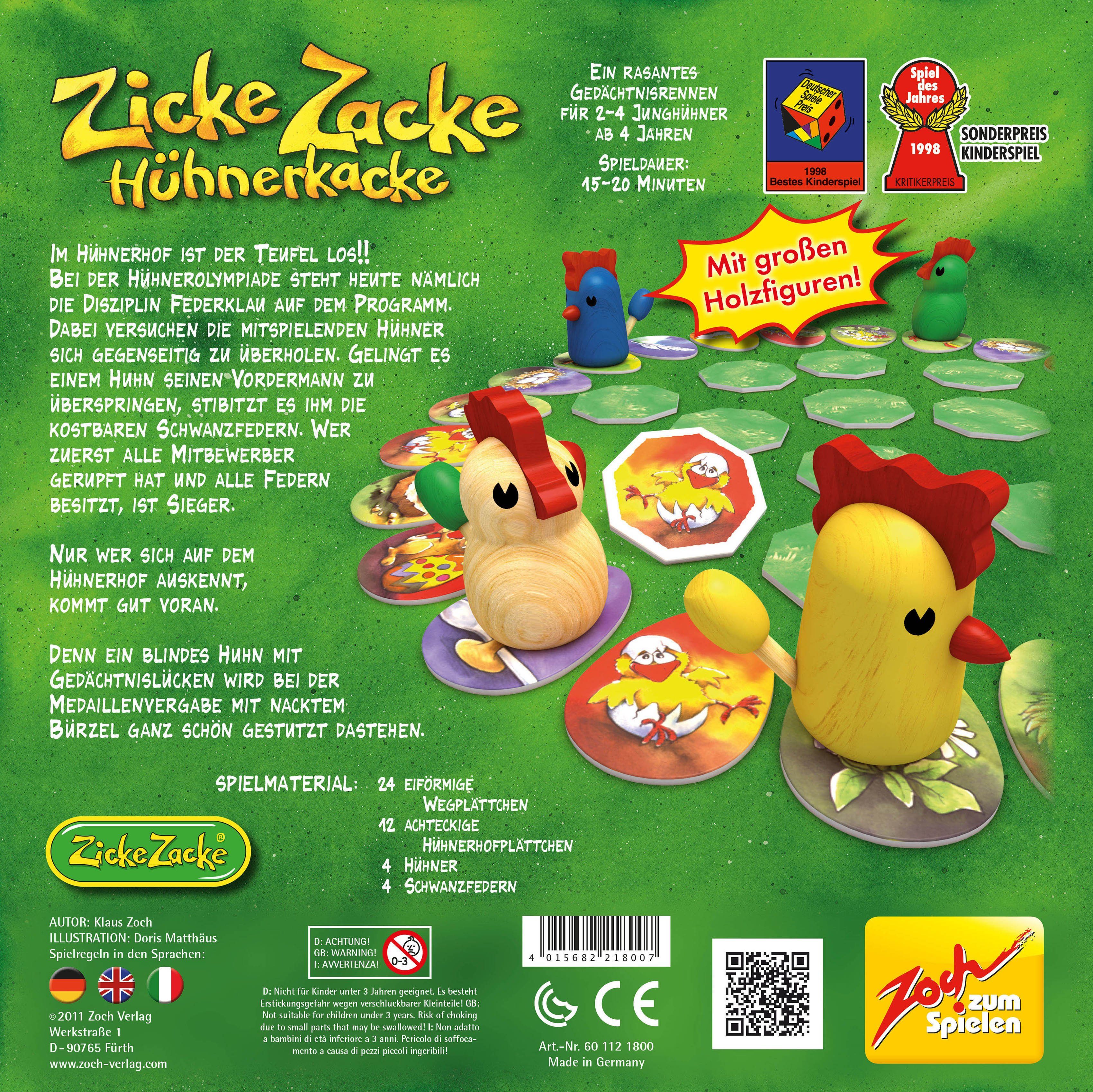 Zoch Spiel, Made Germany Hühnerkacke, in Zacke Zicke