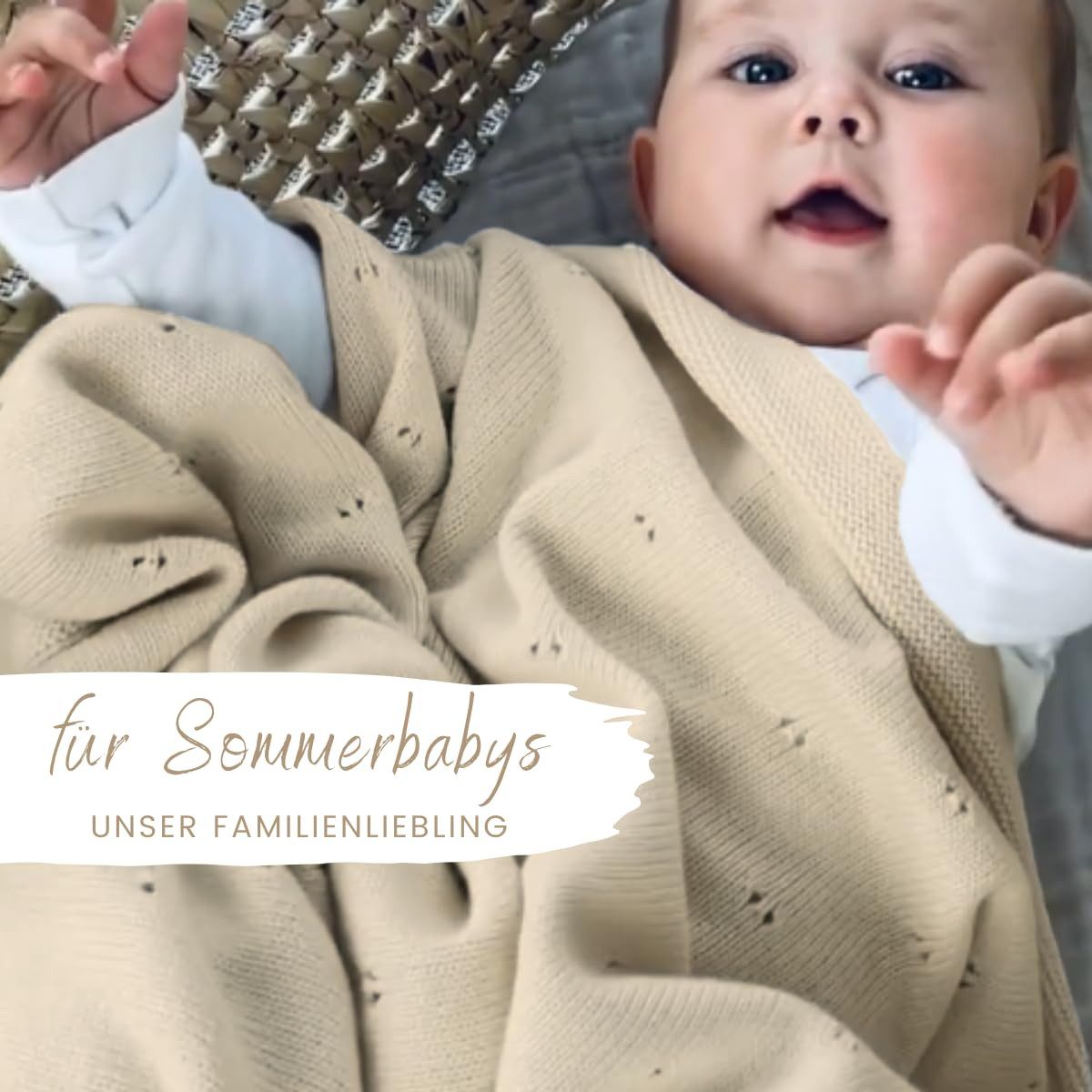 Babydecke DIKOS® Babydecke aus *100%* Bio Baumwolle, Strickdecke, Geschenk, DIKOS, PREMIUM Qualität, 75x100 cm, atmungsaktiv, nachhaltig, kuschelweich