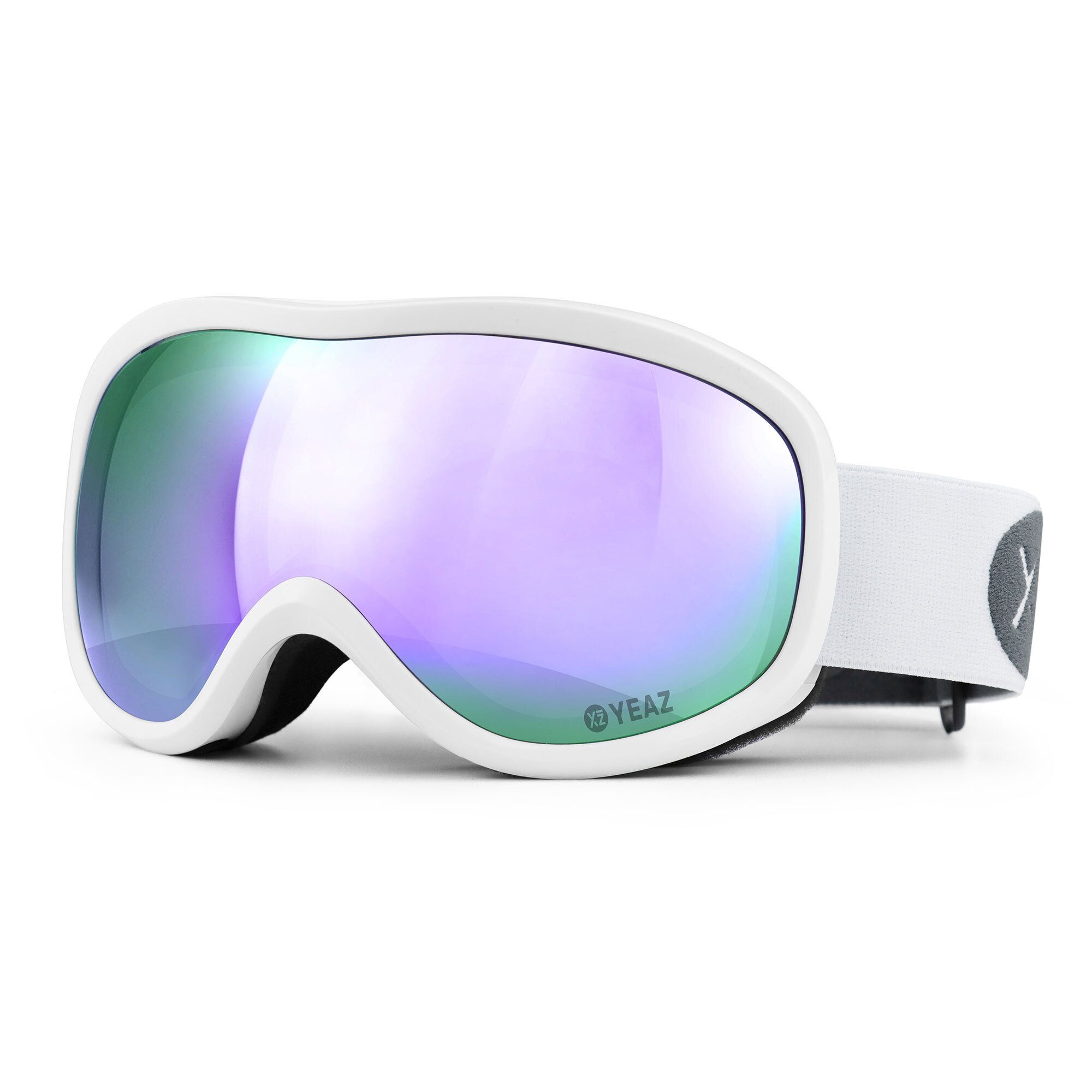 YEAZ Skibrille STEEZE ski- für Premium-Ski- Jugendliche snowboard-brille und violett/weiss, Snowboardbrille und und Erwachsene