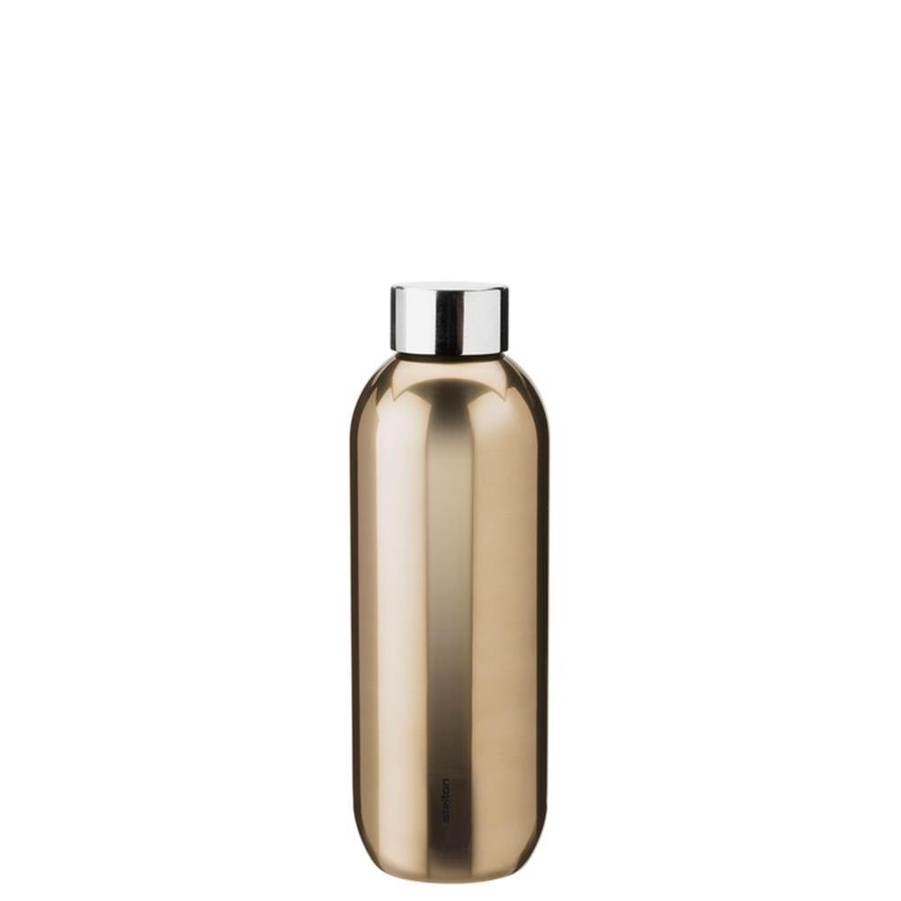 mit 600 Keep ml, stylische Trinkflasche Stelton gold dark Isolierflasche Cool, Thermoeffekt