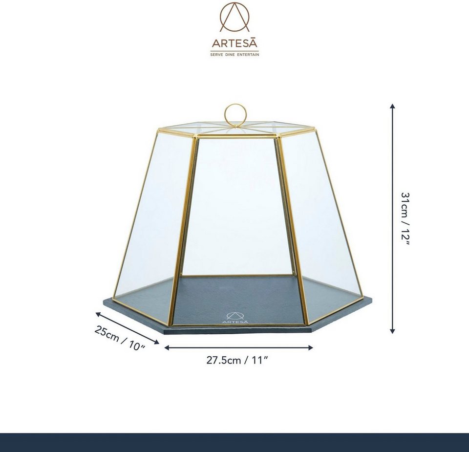 Creative Tops Servierplatte, Glas, Transparent L:27.5cm B:31cm H:25cm Glas