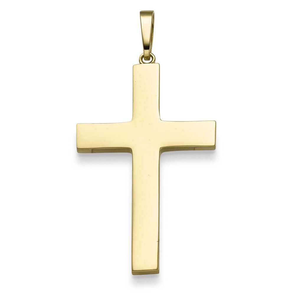 Kettenanhänger Anhänger Kreuz 46.5x23.5mm aus 585 Gelbgold
