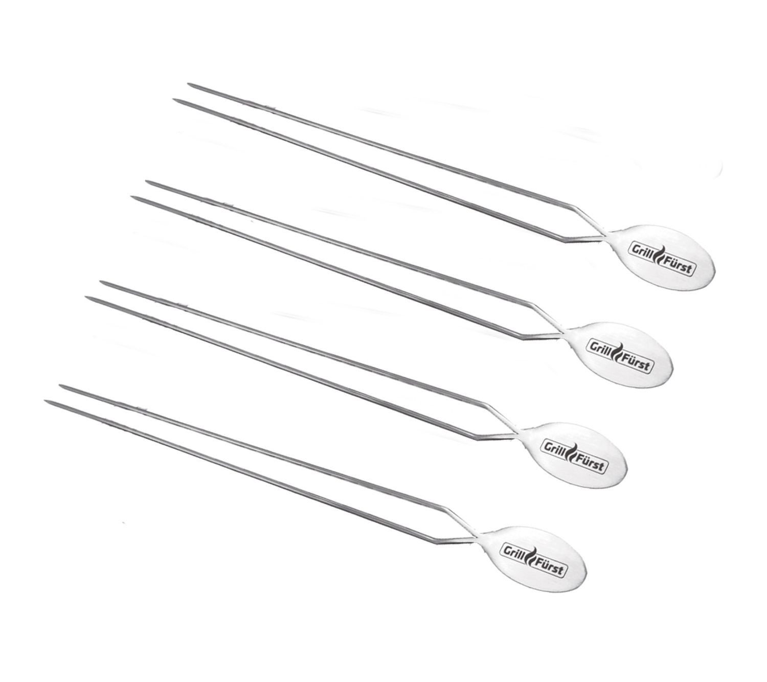 Grillfürst Drehkorb 2er Set Grillfürst Edelstahl Grillspieße 35 cm - 4er Set