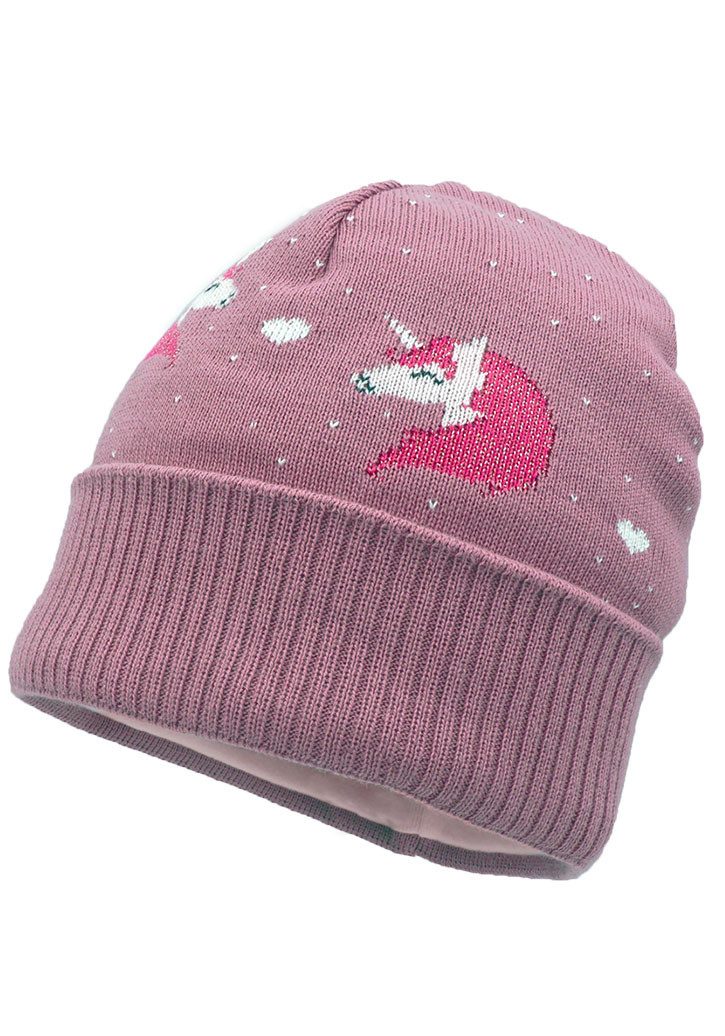 MAXIMO Strickmütze mit Umschlag im Einhorn-Design