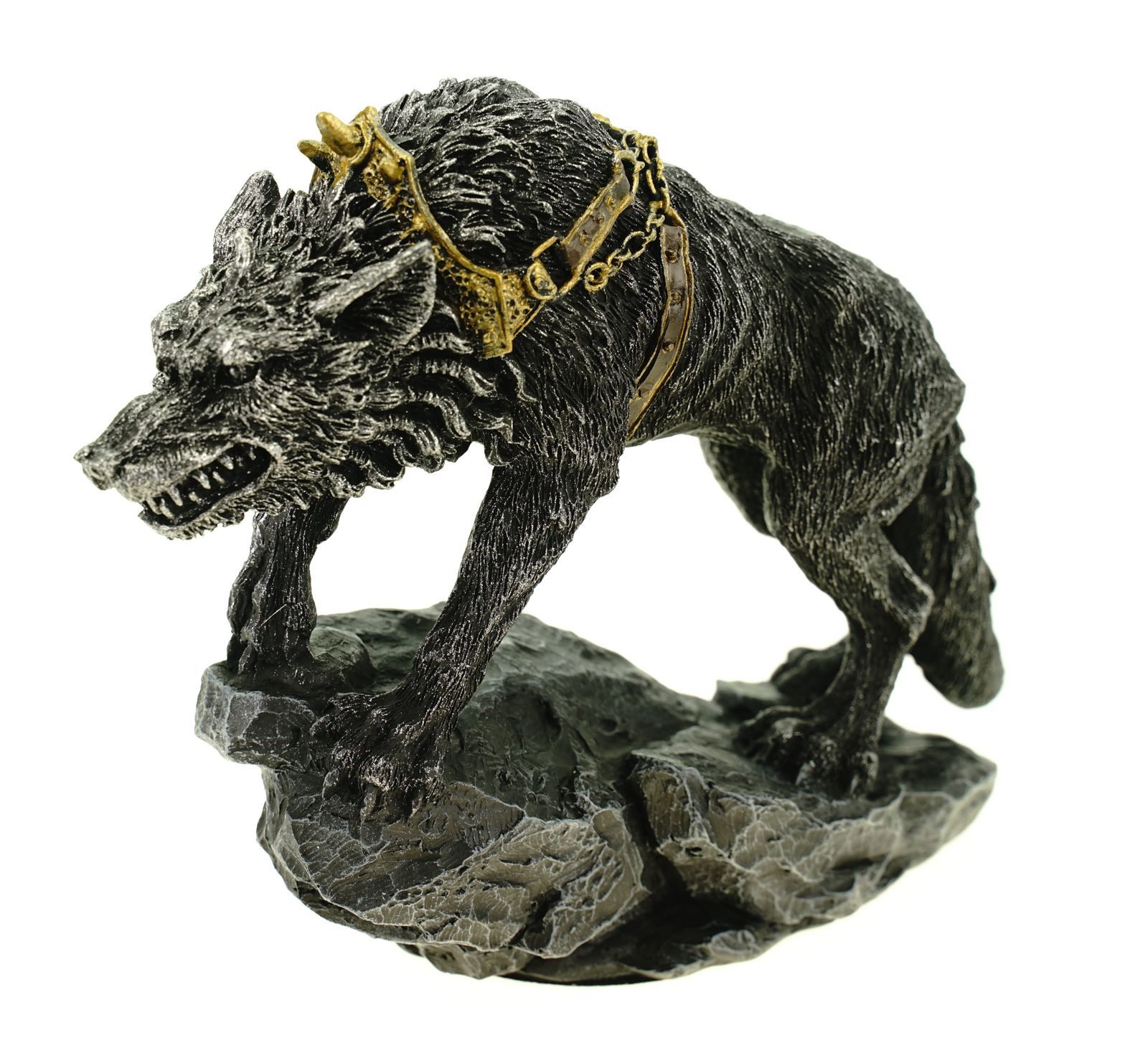 Vogler Dekofigur Fenriswolf in Ketten 13 cm Figur Nordische Mythologie Germanen