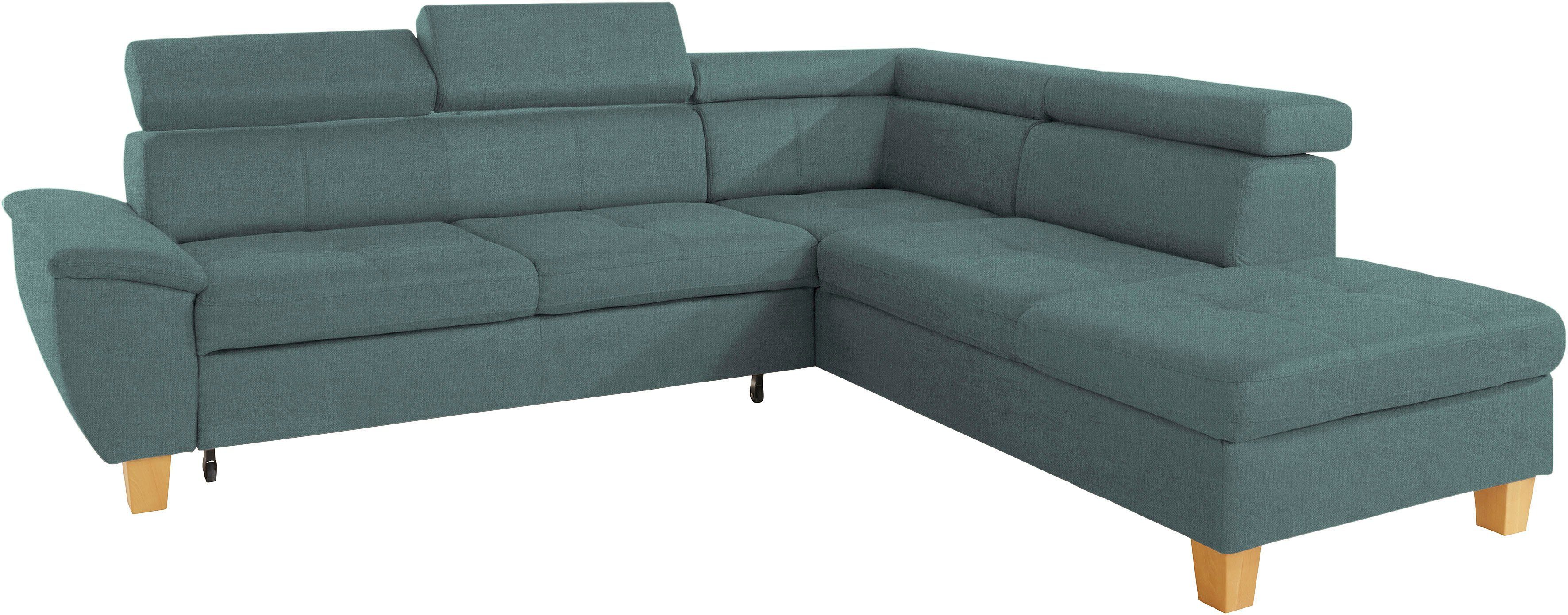 exxpo - Kopfteilverstellung, und Bettfunktion Enya, inklusive Ecksofa fashion Bettkasten sofa wahlweise