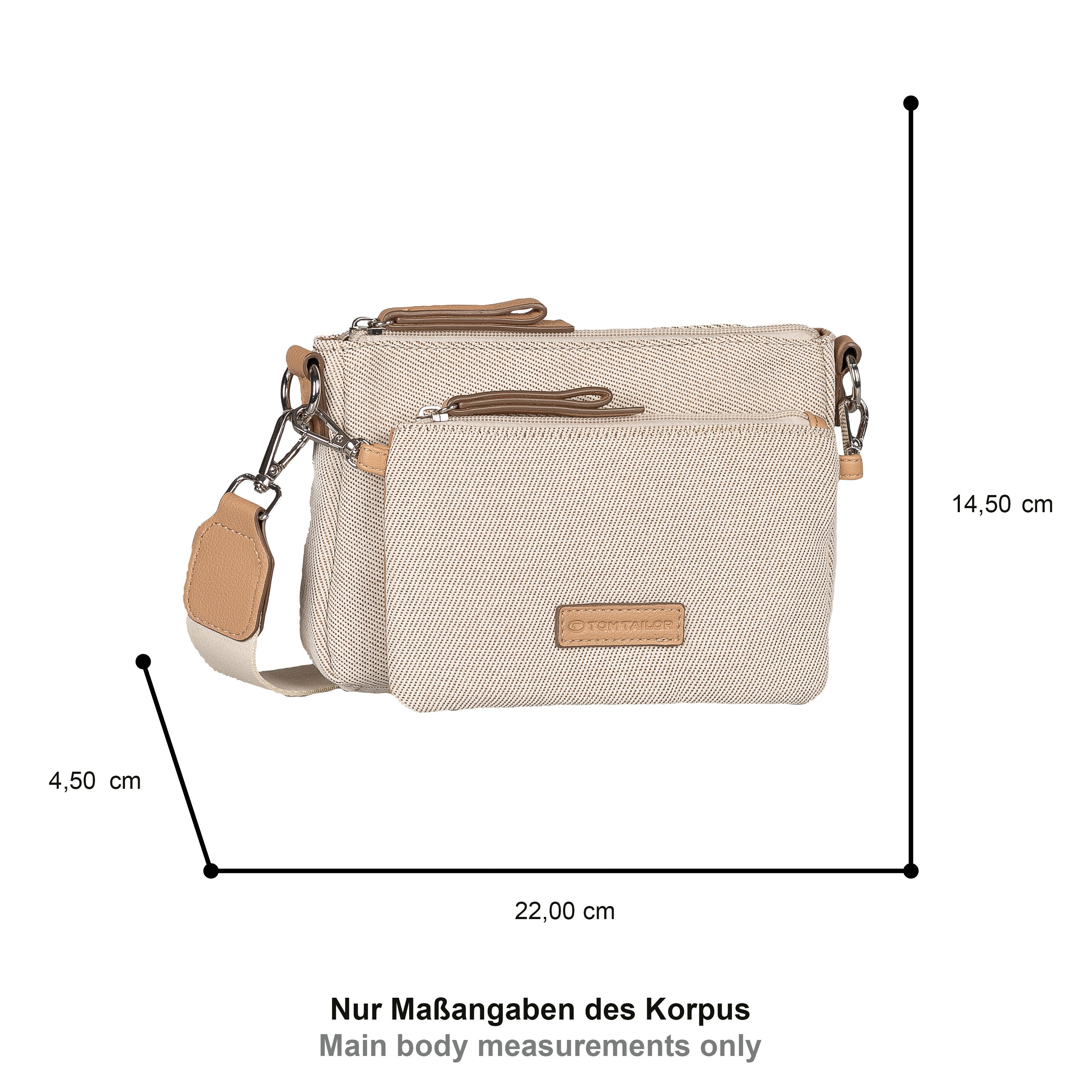 TOM TAILOR Umhängetasche Jamila (Set, Abnehmbare Vortasche wird mit Schultergurt zur kleinen Umhängetasche), moderne 2-in-1 Tasche mit Vortasche auch als Umhängetasche tragbar
