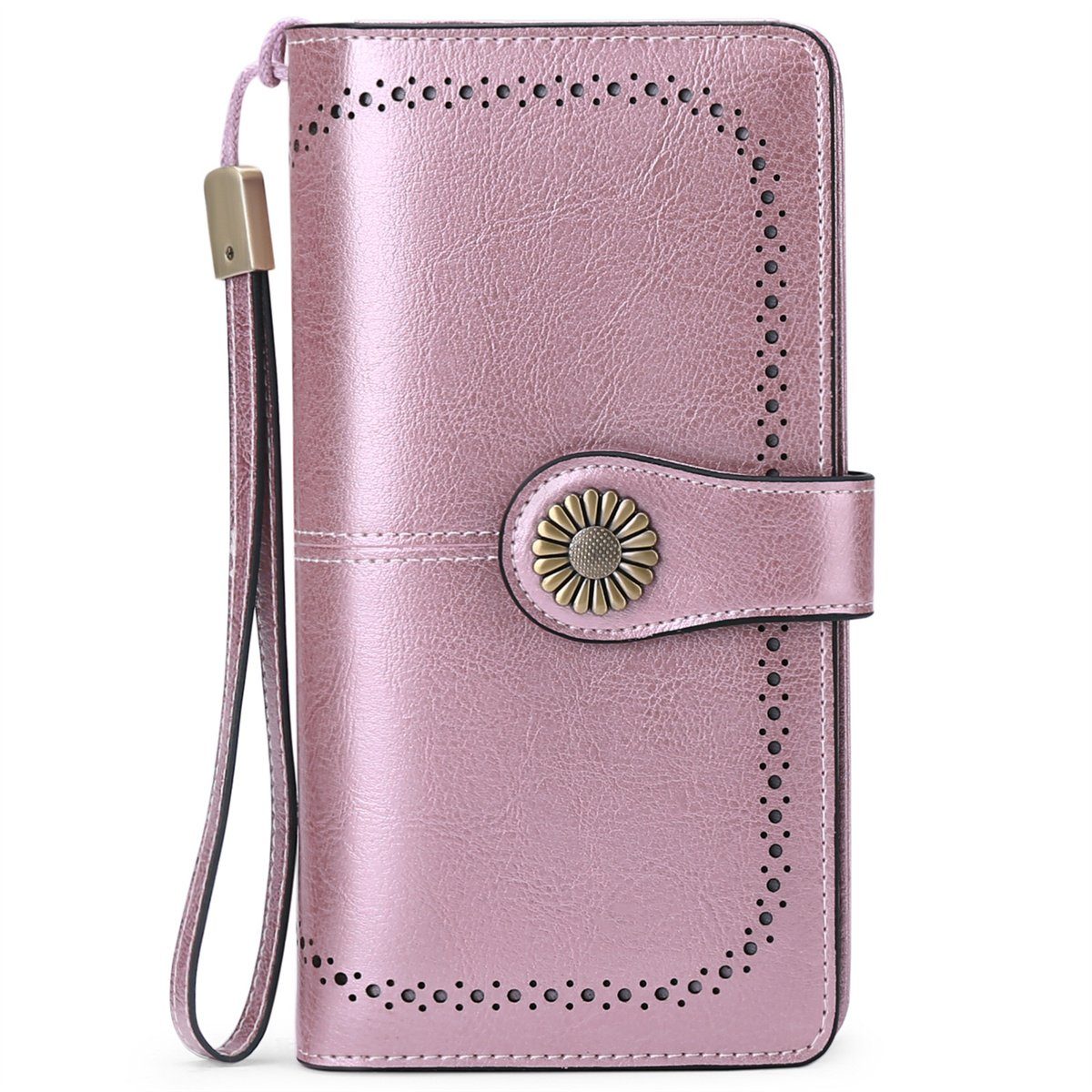 Lila RFID-Schutz carefully mit Echtleder-Geldbörse und Kartenfächern selected Brieftasche mehreren