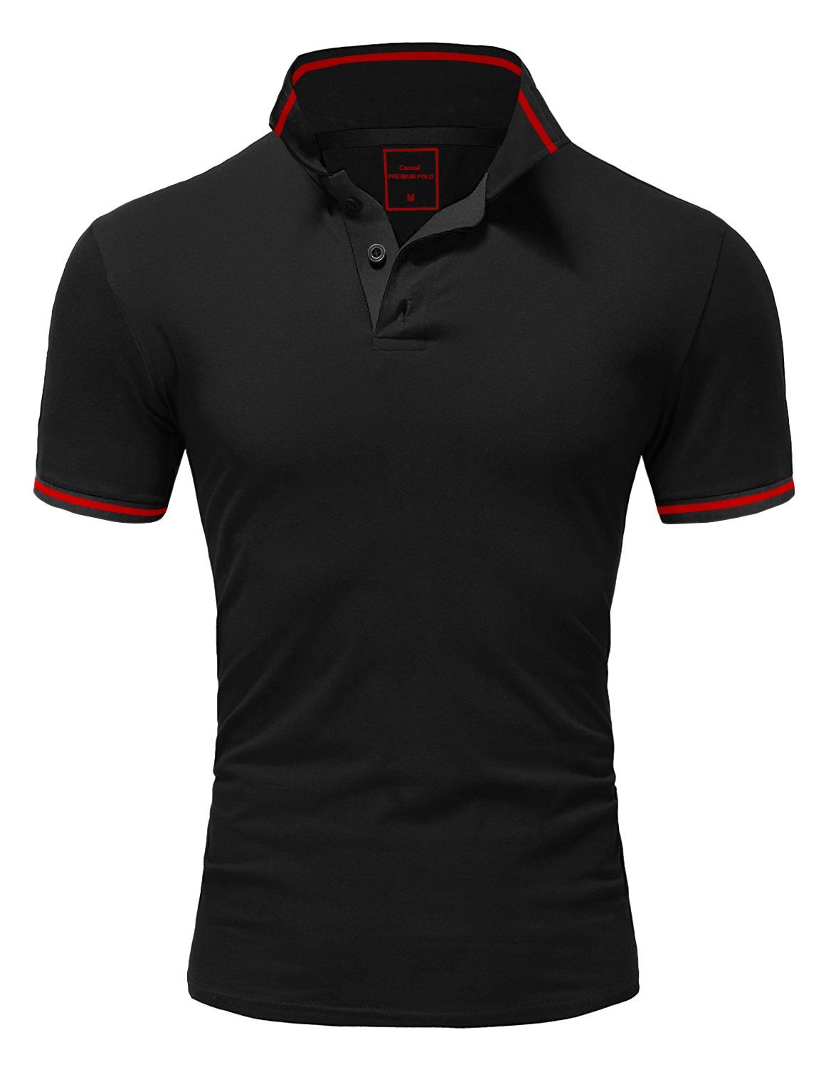 Amaci&Sons Poloshirt PROVIDENCE Herren Basic Kontrast Kurzarm Polohemd T-Shirt