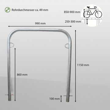 TRUTZHOLM Fahrradständer 2x Fahrrad Anlehnbügel zum Einbetonieren 115x99cm Fahrradbügel feuerve