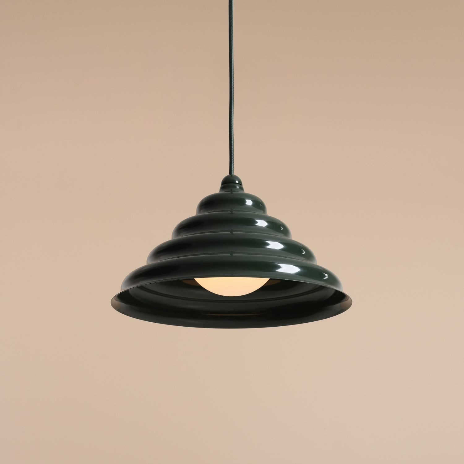 Licht-Erlebnisse Pendelleuchte NAREN, Metall Glas G9 rund Ø 29 cm H: max. 220 cm Grün Modern