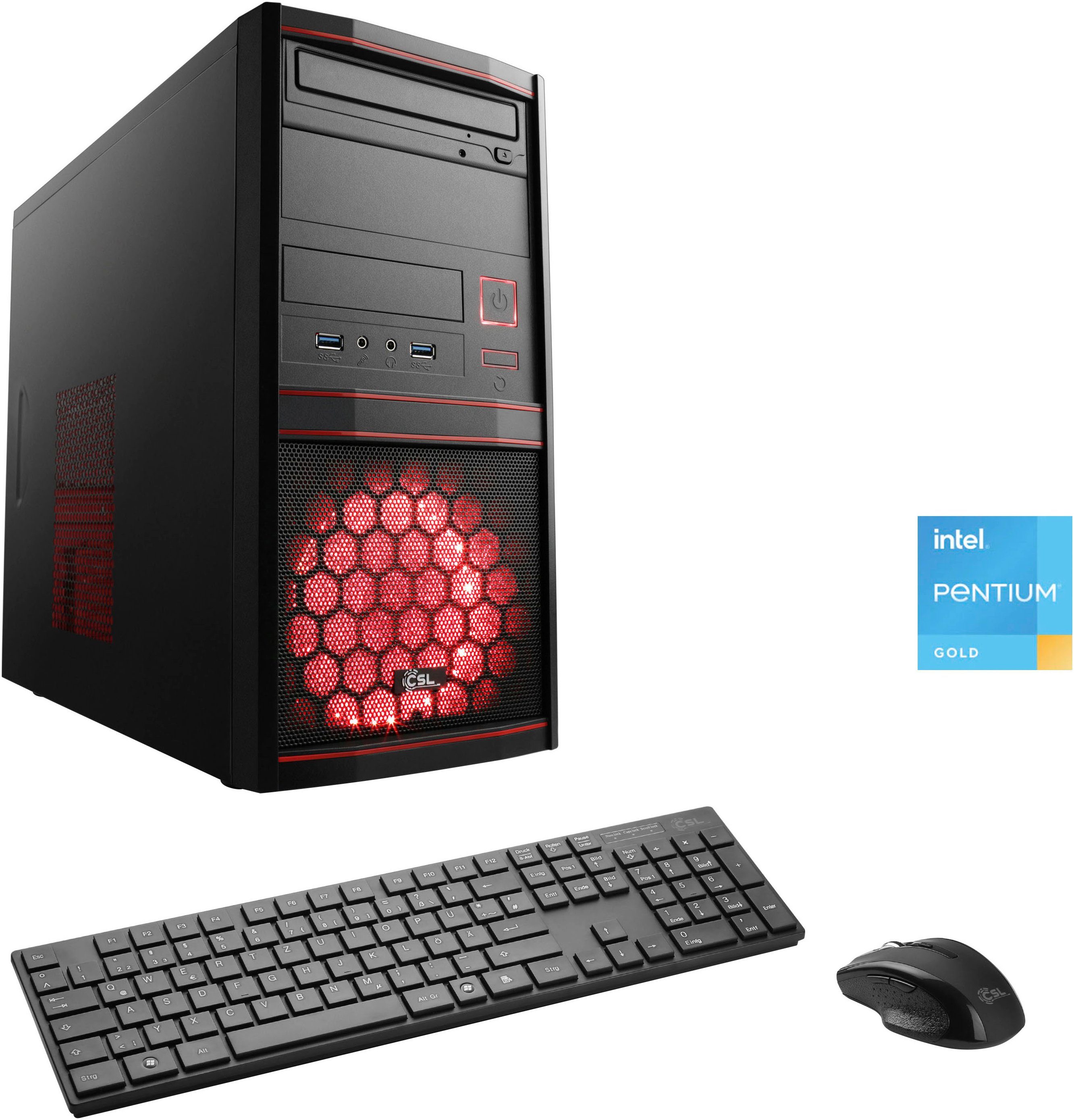 CSL Speed V1813 PC (Intel® Pentium Gold G6400, UHD Graphics 610, 8 GB RAM, 500 GB SSD, Luftkühlung)