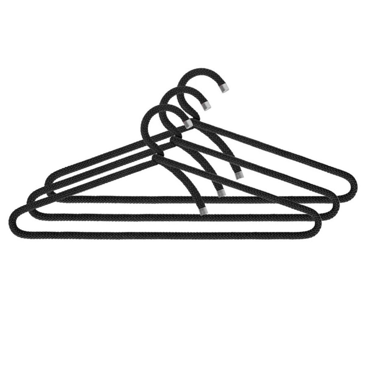 Peppermint Products Garderobenhaken Products Kleiderbügel Rope Hanger Schwarz (3er-Set)