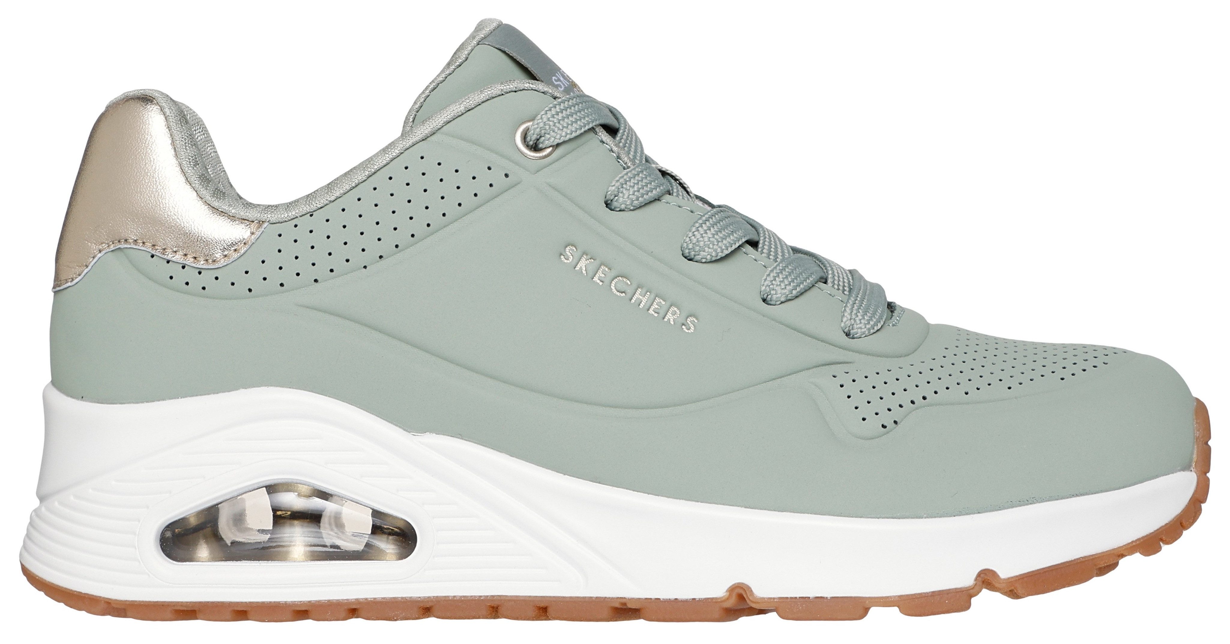 Skechers UNO GOLDEN AIR Sneaker Freizeitschuh, Halbschuh, Schnürschuh mit Metallic-Einsatz