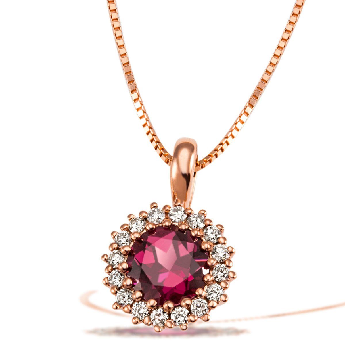 Dunkel goldmaid Rhodolit Collier, roter