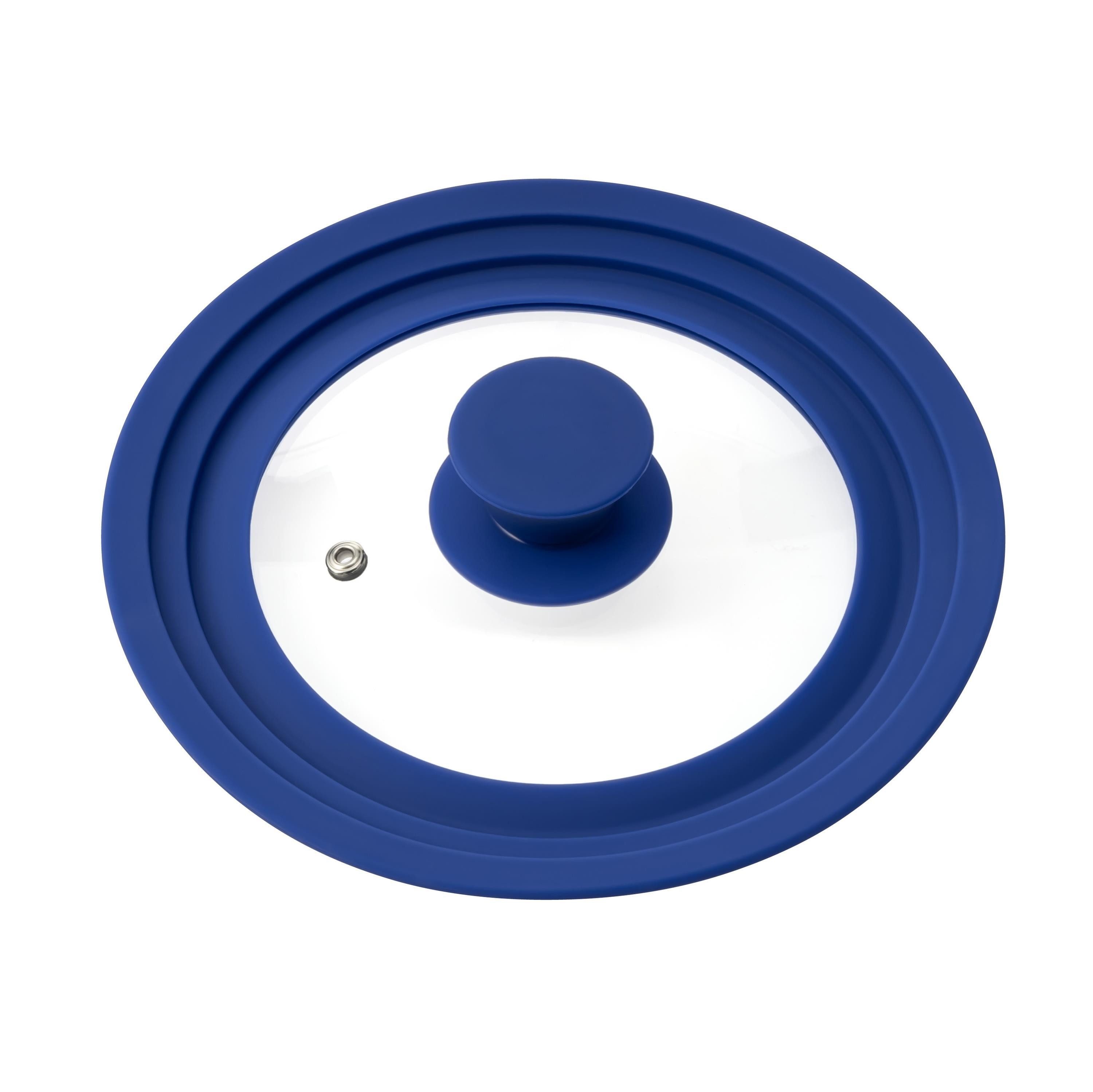 bremermann Universaldeckel Universal-Glasdeckel mit Silikonrand, 16/18/20 cm, blau klein, (1-tlg)