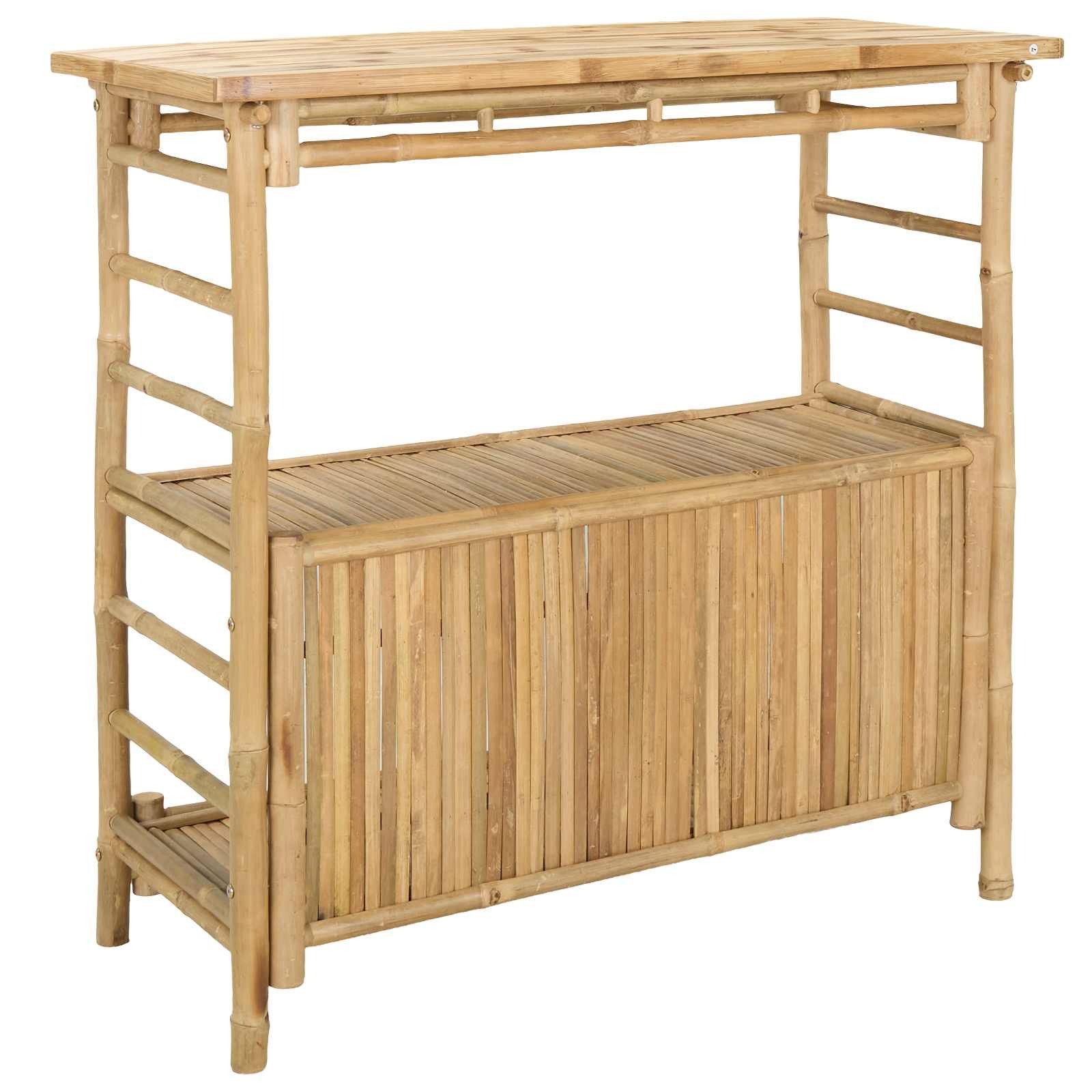 Gartentisch Outdoor Bartisch Natur 110 x 50 x 105 cm Bambus