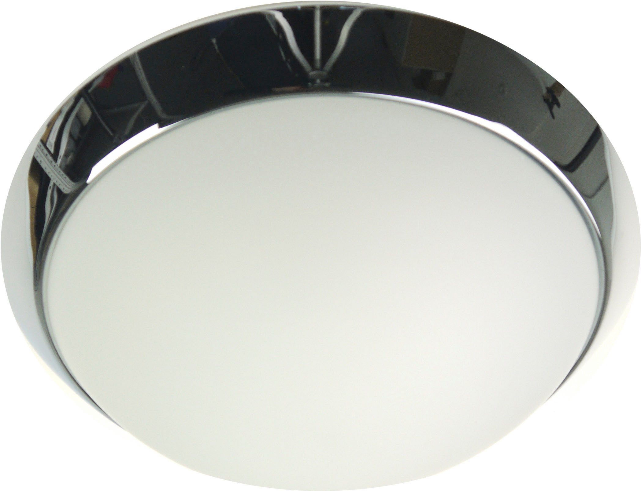 niermann Deckenleuchte Opal matt, Dekorring Chrom