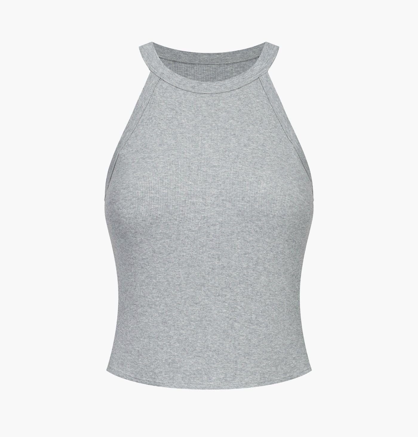 cfab by creamy fabrics BH-Hemd Neckholder Bratop-Grey Melange-L (1-tlg) günstig online kaufen