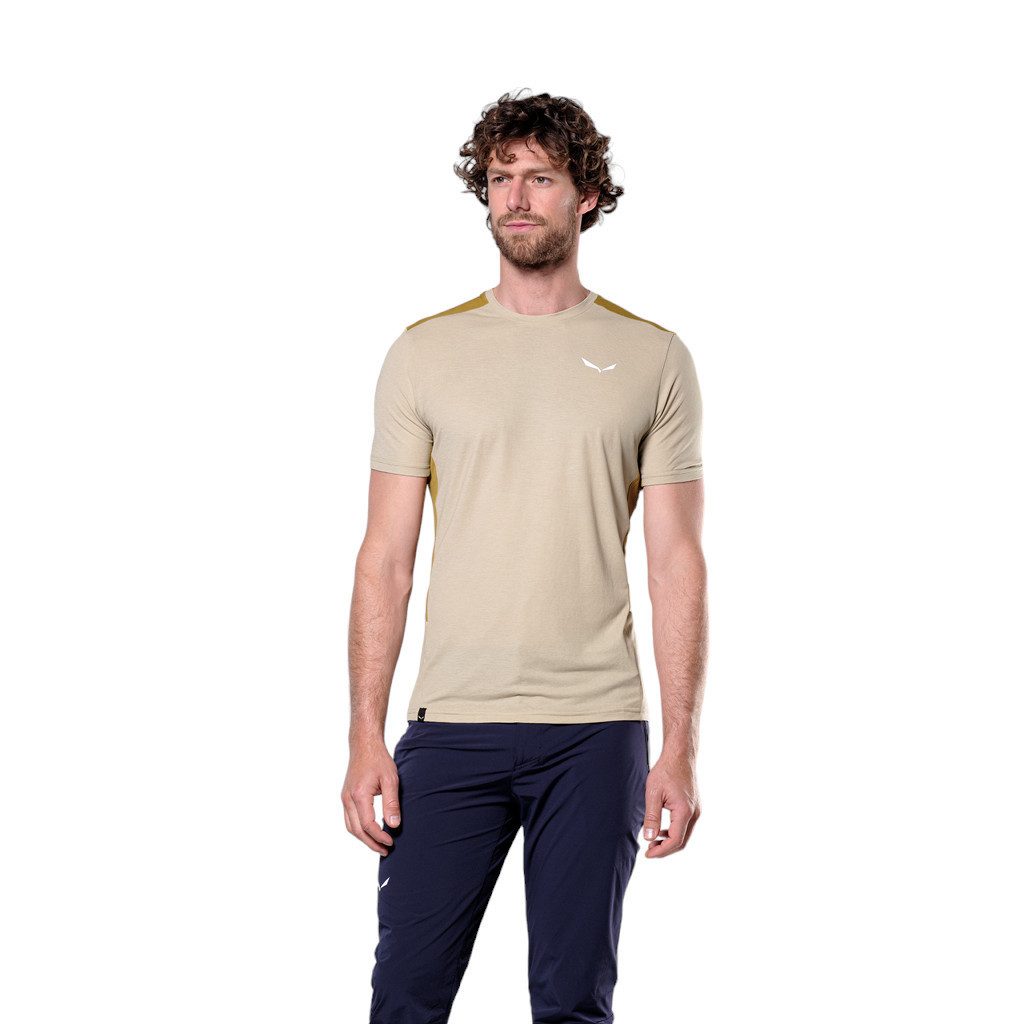 Salewa T-Shirt Puez Hybrid Dry'Ton (hoher Feuchtigkeitstransport) sandbraun Herren