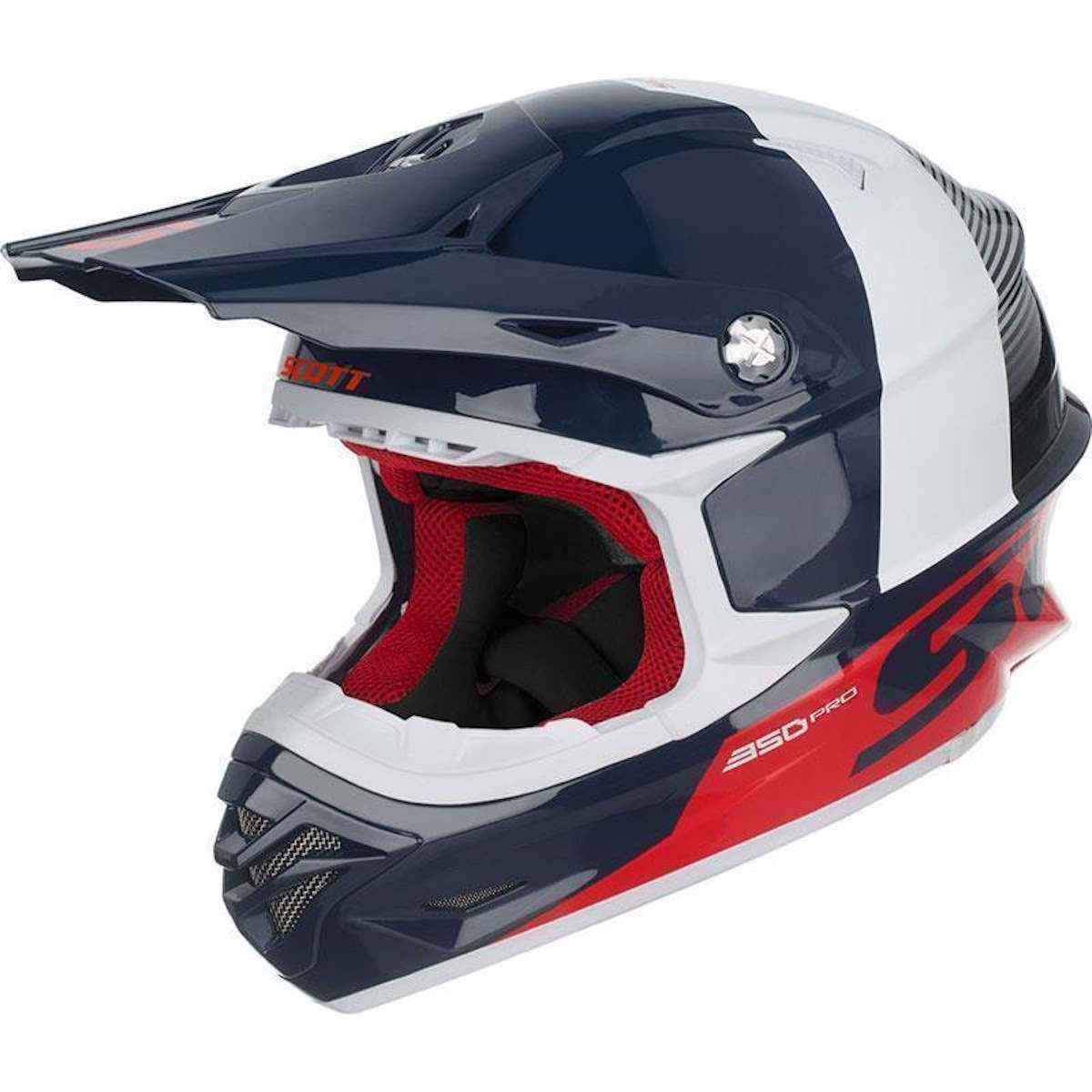 Scott Motorradhelm Scott 350 Pro Track blau / rot Crosshelm XS (1er Set)