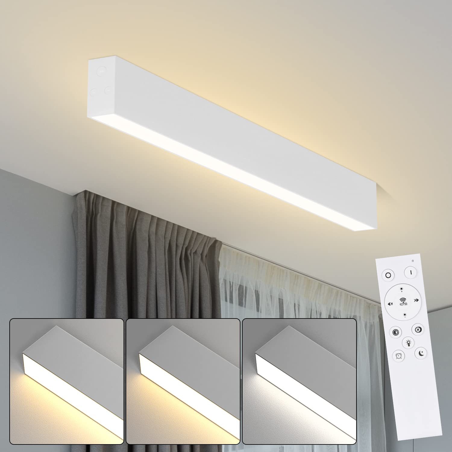Nettlife Deckenleuchten Schwarz 53CM Lang Decke günstig online kaufen