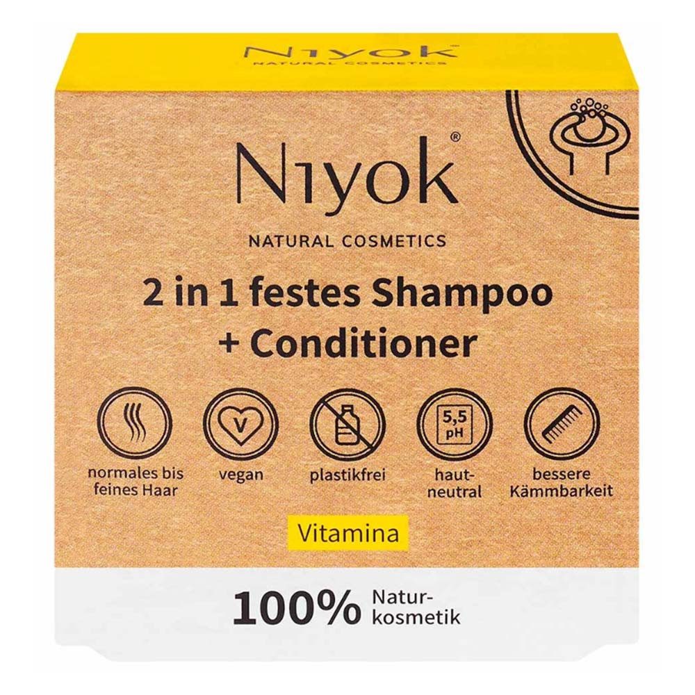 Niyok Festes Haarshampoo 2in1 festes Shampoo+Conditioner - Vitamina 80g