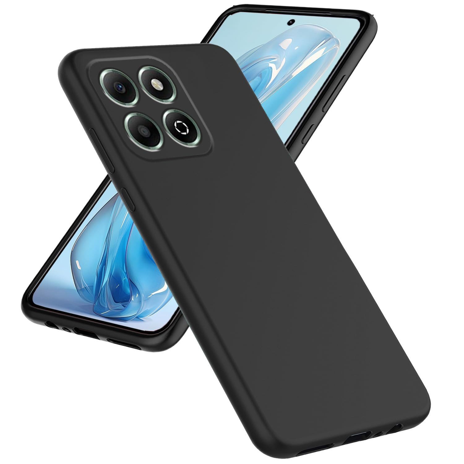 Wigento Handyhülle Für ZTE Blade A55 Silikon TPU Schutz Hülle Cover Flexibel dünn Schwarz, Stilvolle TPU Hülle, präzise Aussparungen, schützend