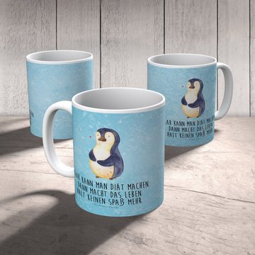Mr. & Mrs. Panda Kinderbecher Pinguin Diät - Eisblau - Geschenk, Selbstliebe, Abspecken, Outdoorges, Kunststoff, Mikrowellenbeständig