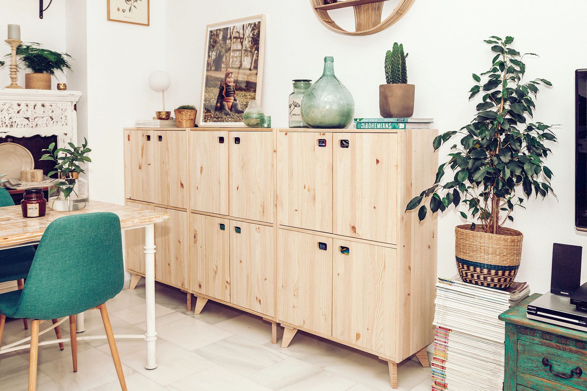 Astigarraga Kit Line Kommode Kommode Massiv - Dinamic, Schrank mit 2 oder 4 Türen, Highboard Kiefer