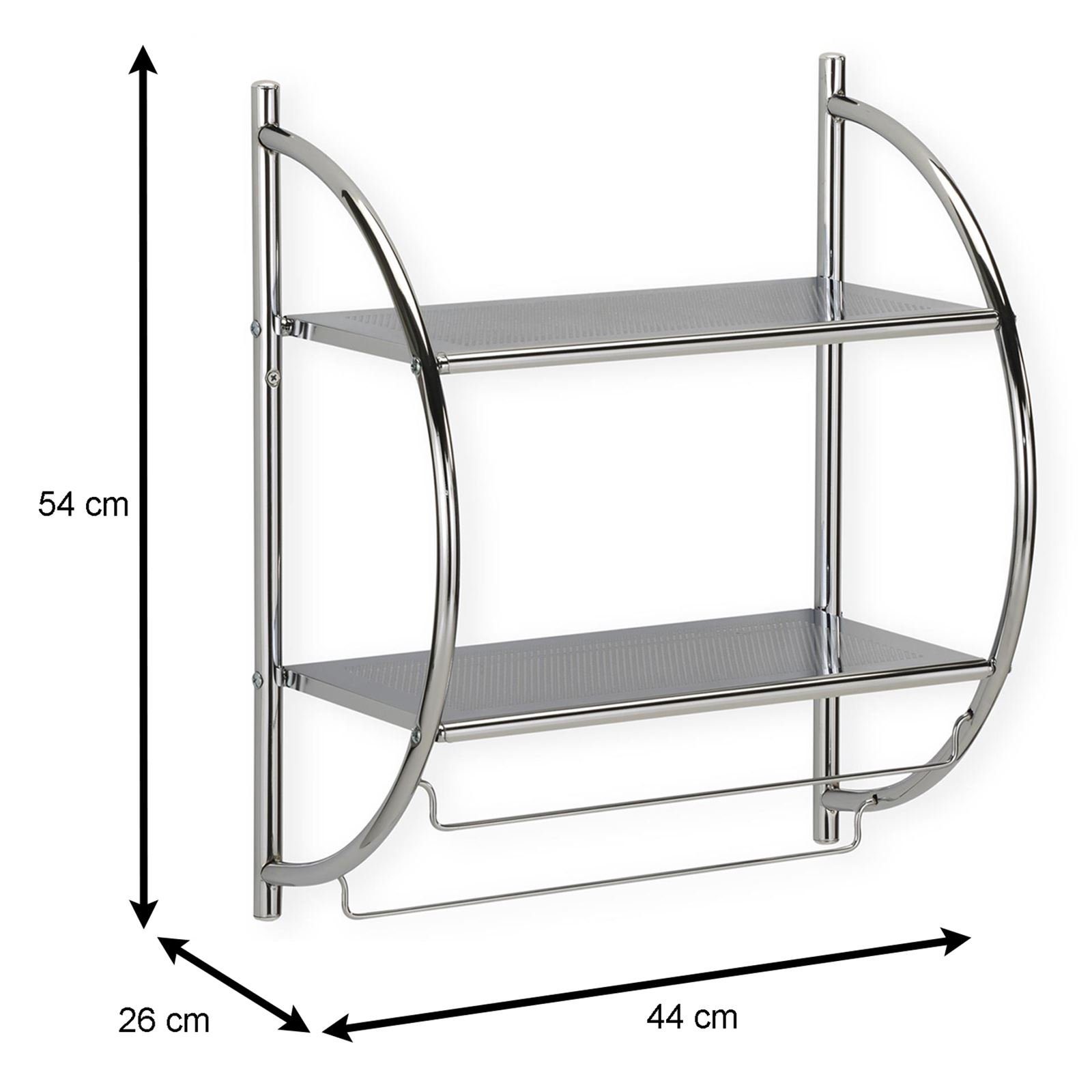 IDIMEX Standregal JANINE, Badregal Wandregal Regal Wand- Handtuchhalter Metall 2 Ablagen verchro