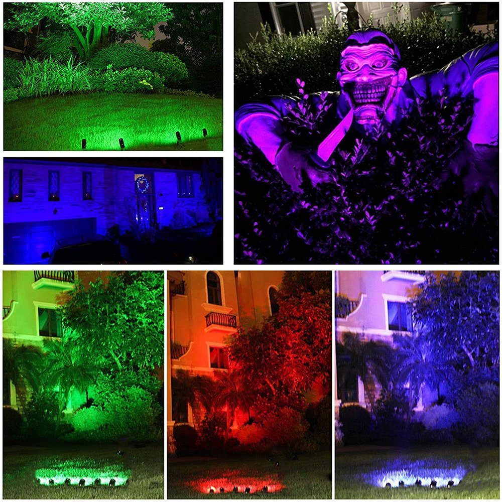 Rosnek Gartenstrahler RGB,Wasserdichte,mit Erdspieß Fernbedienung,für Outdoor Rasen, LED, RGB, LED-Rasenleuchte, LED Gartenlicht