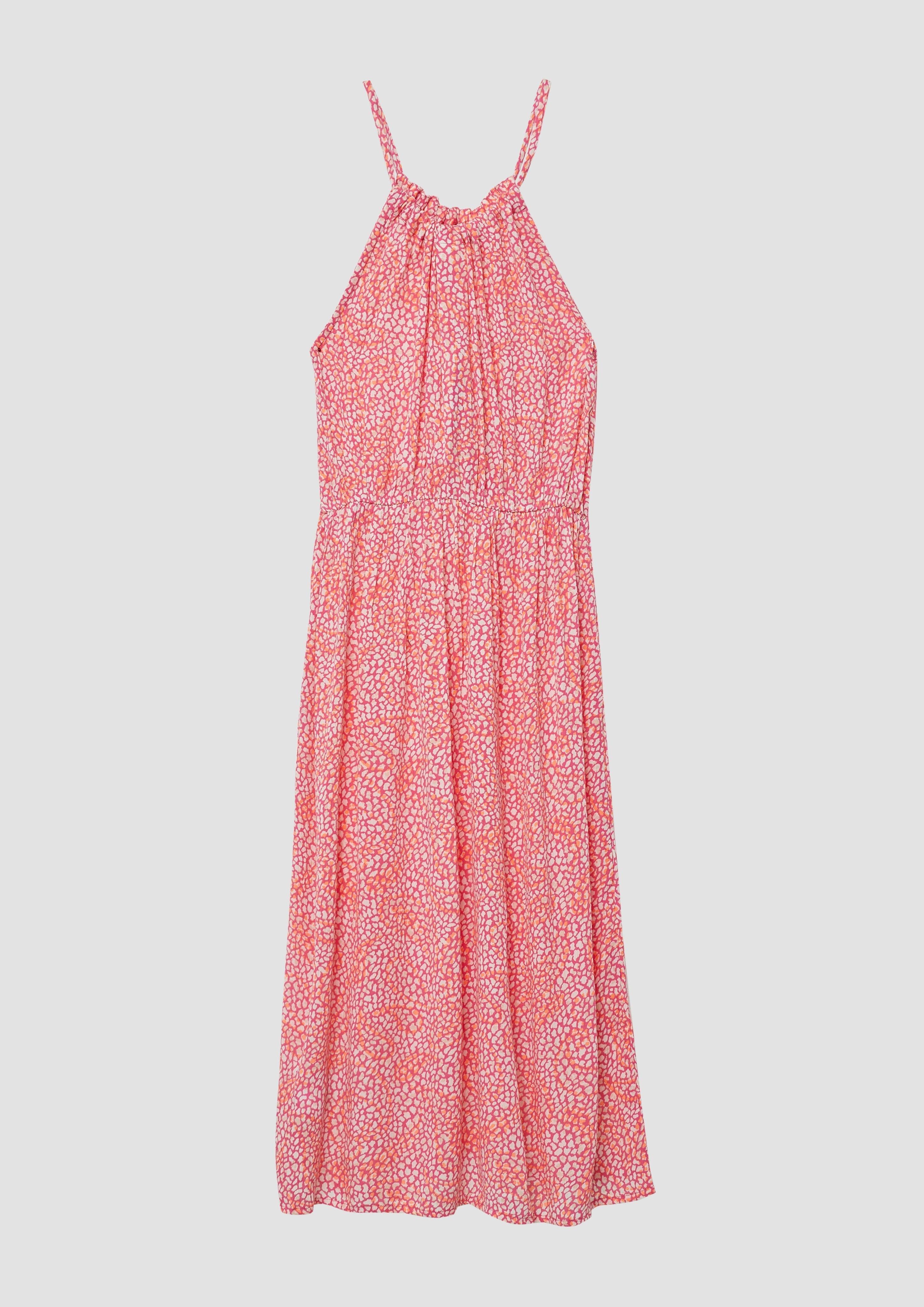 Maxikleid Trägerkleid in Midilänge aus crinkled Viskose