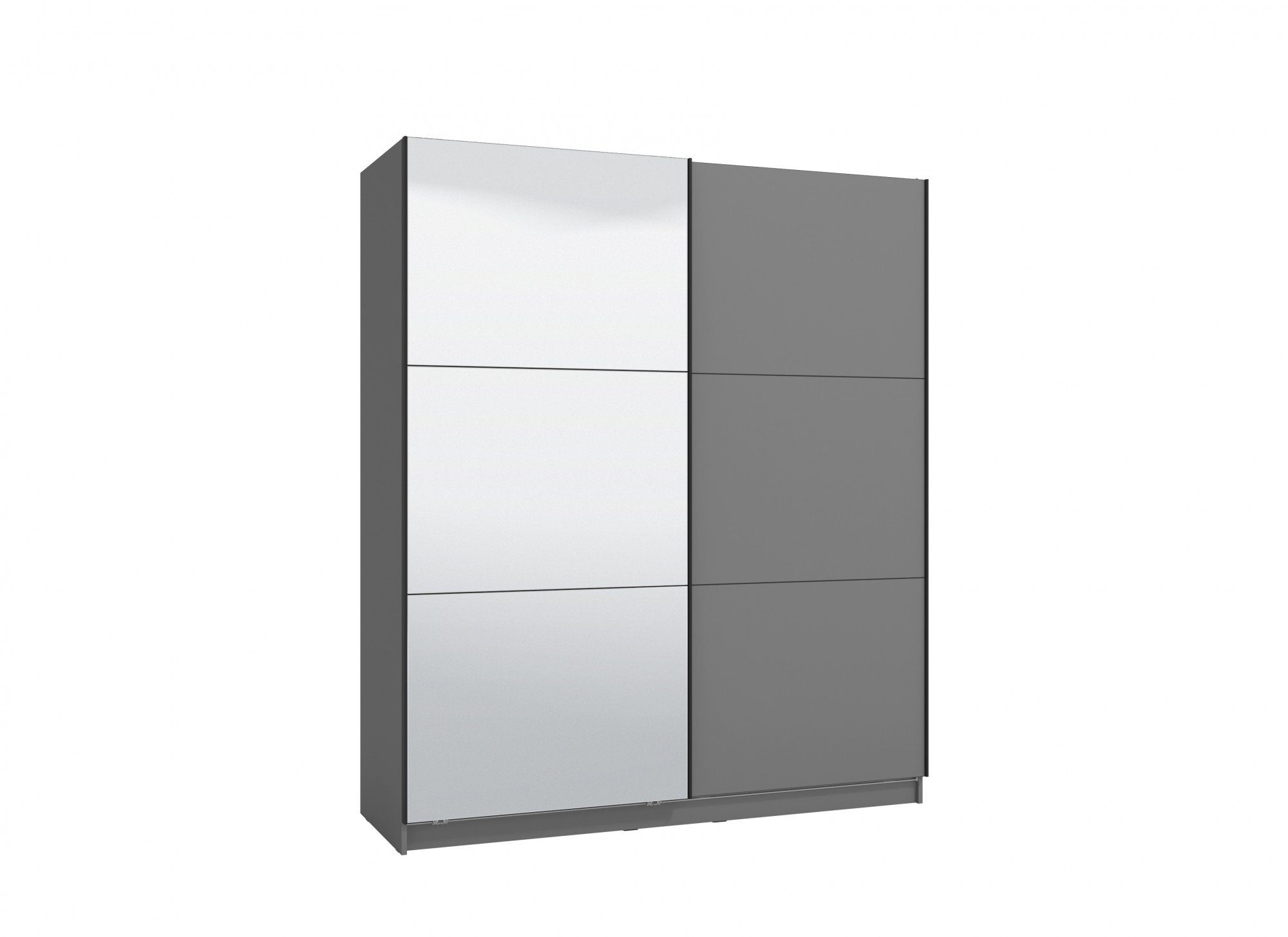 INOSIGN Schwebetürenschrank Spiegel, grau Inneneinteilung Graphite Graphite mit | Sierra grau INKLUSIVE