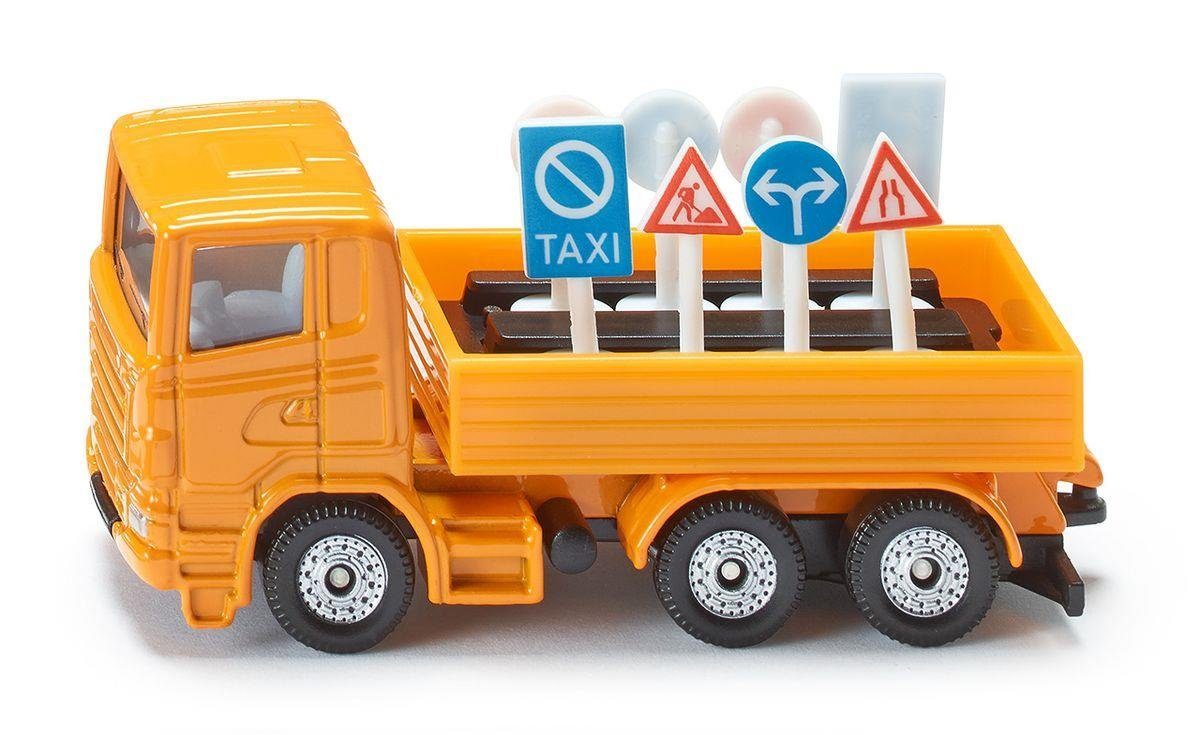Siku Spielzeug-Auto LKW mit Verkehrszeichen Siku