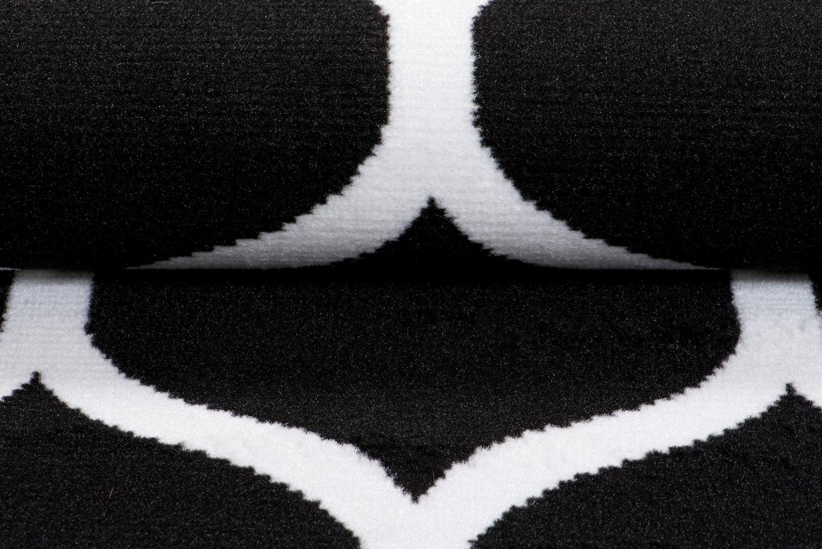 mm, 70 x Designteppich Kurzflor schwarz - für Modern Geeignet Muster Fußbodenheizung, 140 Geometrische Kurzflor, cm, weiß Mazovia, Teppich 7 Höhe