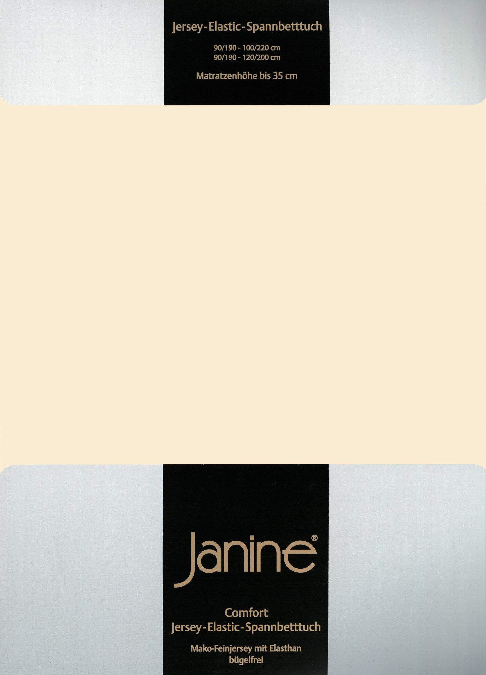 Janine Spannbettlaken ELASTIC 5002 Jersey Bettlaken mit Elasthan, 190 g/m², Jersey-Elasthan, Gummizug: rundum, (1 Stück), für Matratzen bis 35 cm Höhe, 95% Baum – Bild 4 von 5