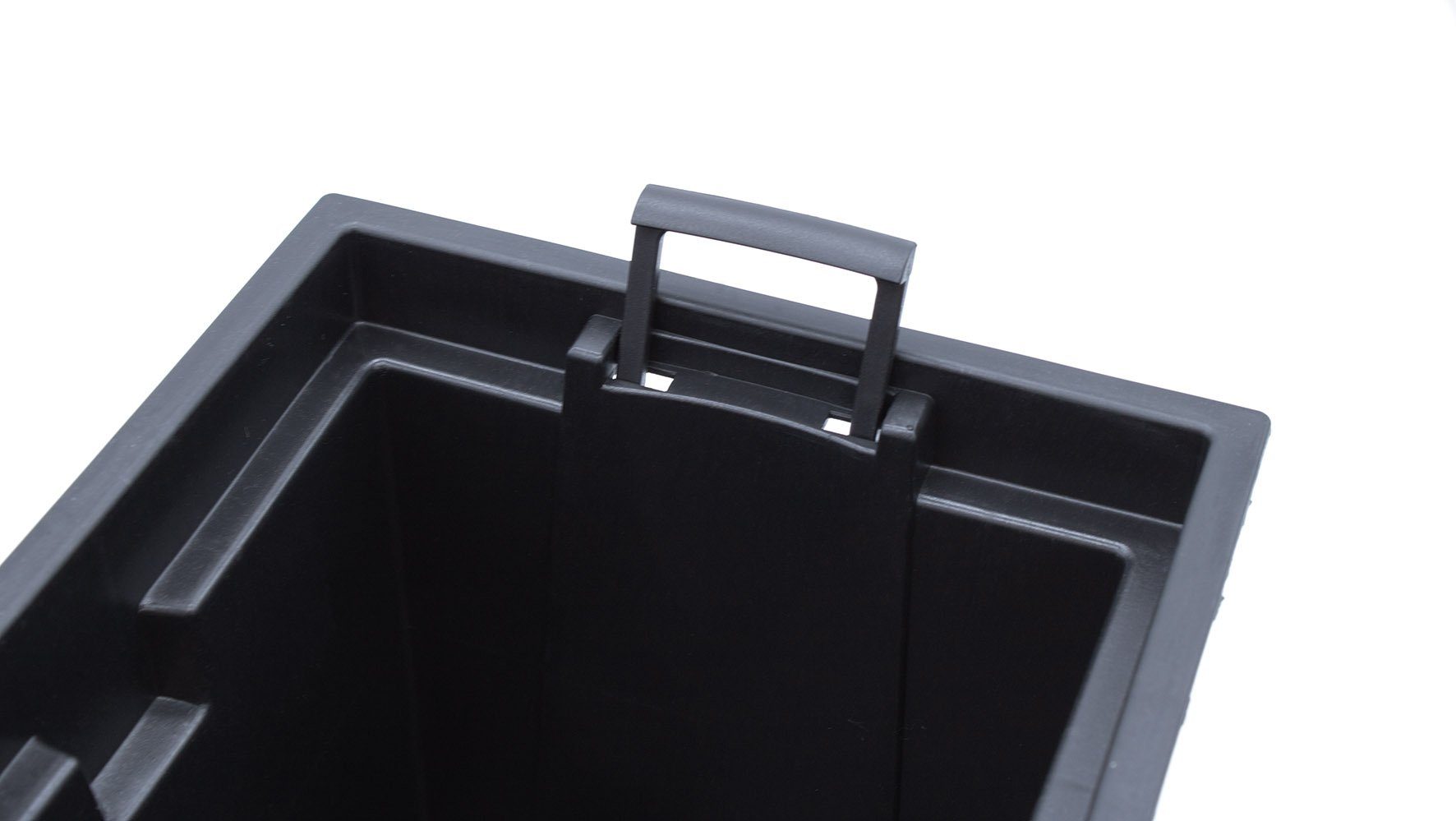 Spetebo Blumenkasten XL Pflanzkasten anthrazit Rattan Optik 57 x 49 cm (Packung, 1 St., bestehend aus 1 Blumenkübel mit Pflanzschale)