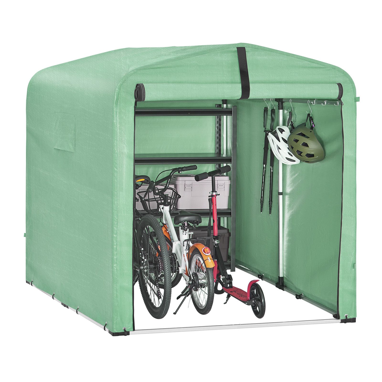 SoBuy Foliengerätehaus KLS11,Fahrradgarage wetterfest, Geräteschuppen, UV-Schutz, Regenschutz, Foliengerätehaus Gerätehaus Folienzelt Gartenschuppen Fahrradgarage