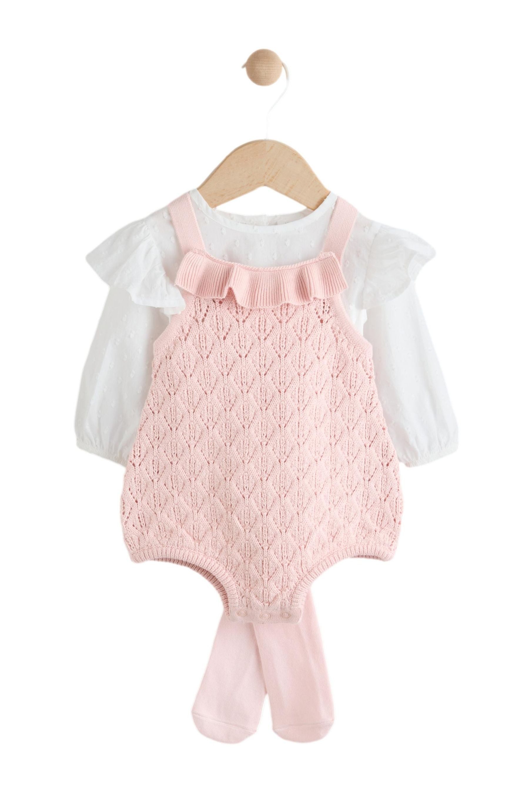Next Overall 3-er Set Strampler, Stricklatzhose günstig online kaufen