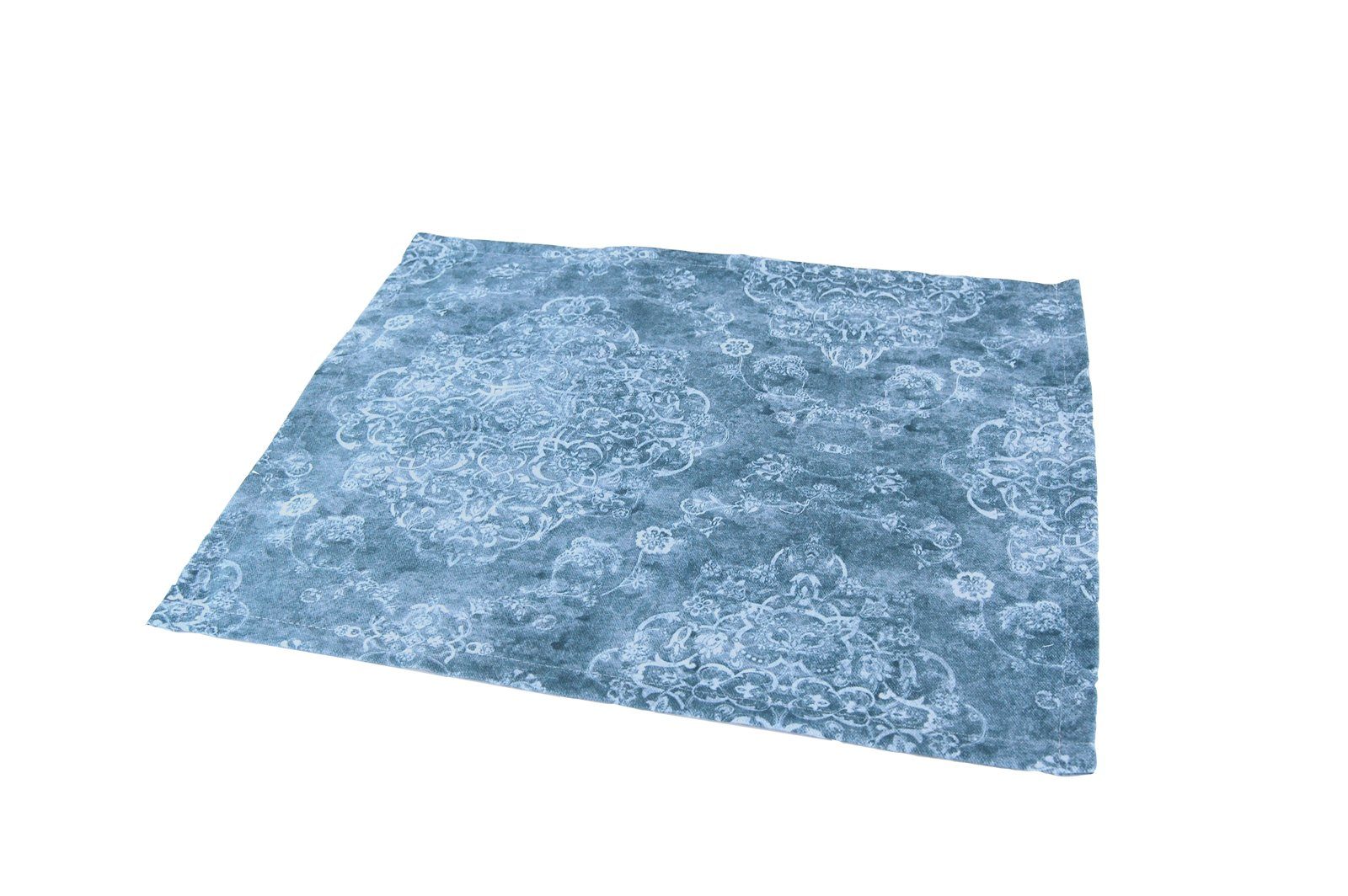 Platzset, Ritual, beties, (1 Stück Platzset), Tischset ca. 35x45 cm Tischdeko Batik-Look Ornamente wellness-blau Jeans-blau