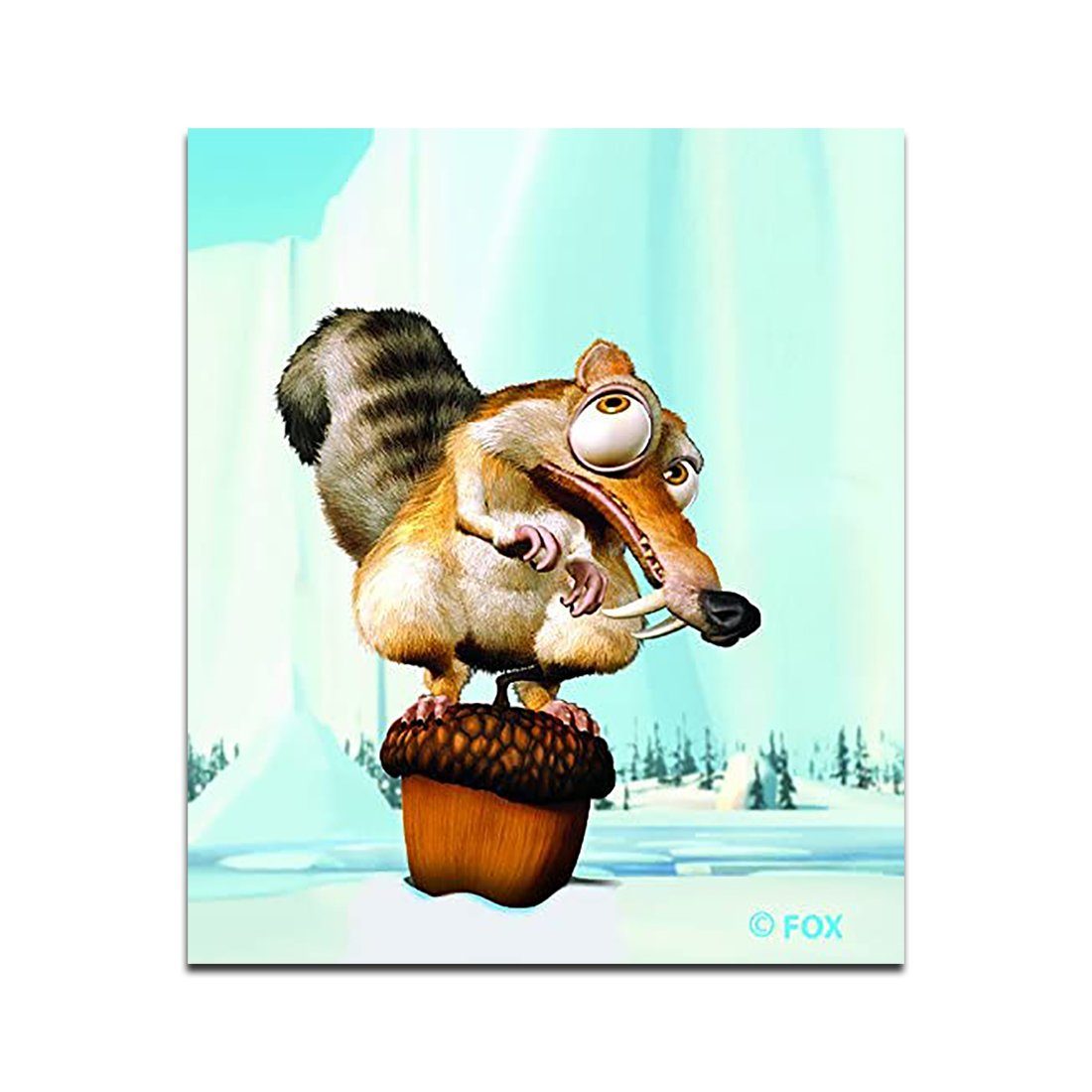 KLEIBER Пластырь Bügelbild, Aufbügler, Applikationen, Patches, Flicken, zum aufbügeln, Polyester, Ice Age Scrat sitting on a nut - Größe: 6 x 6 cm