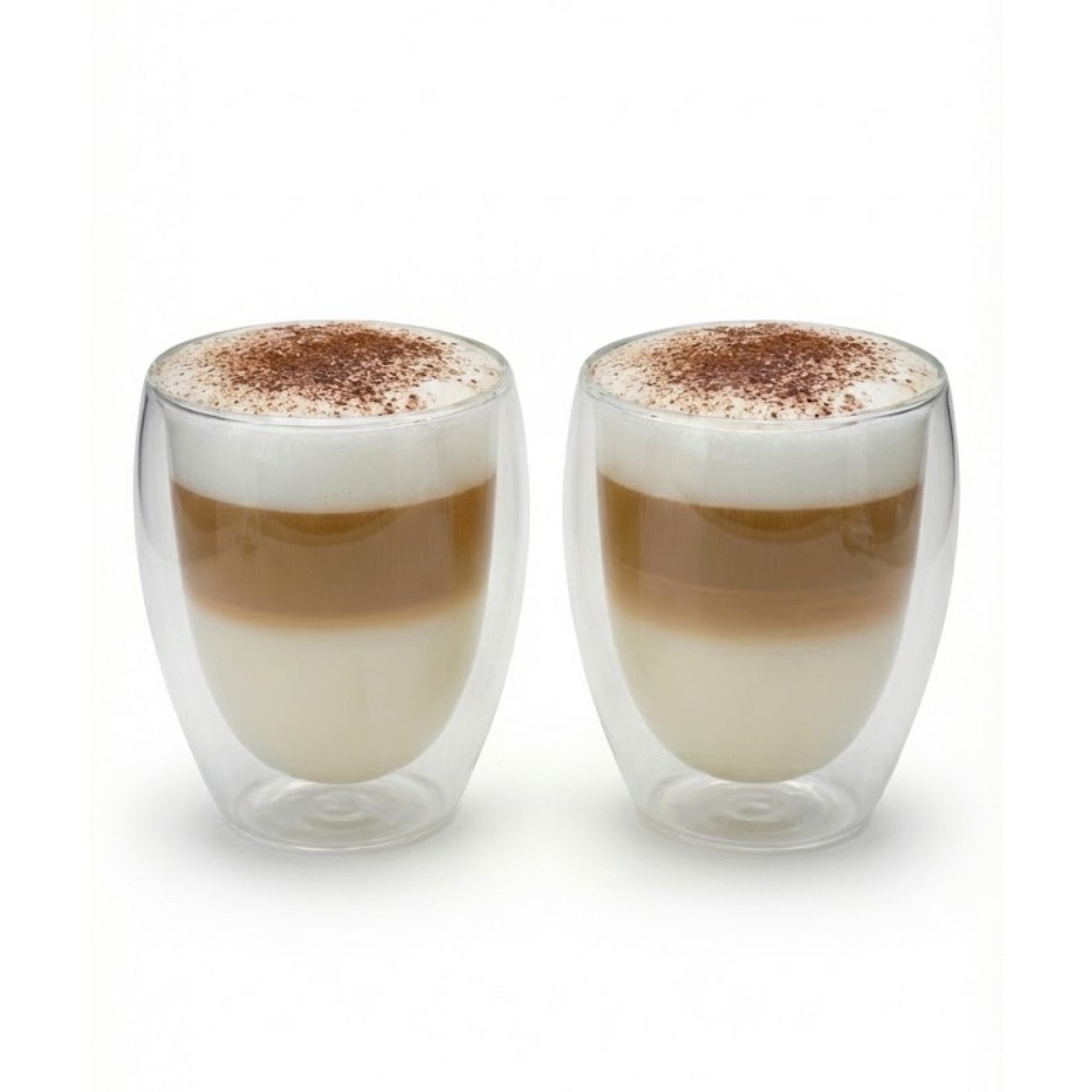 BigDean Latte-Macchiato-Glas 300ml doppelwandige Latte Macchiato Gläser Borosilikatglas, 2-tlg., Borosilikat-Glas, Doppelwandig, Borosilikatglas, Spülmaschinenfest