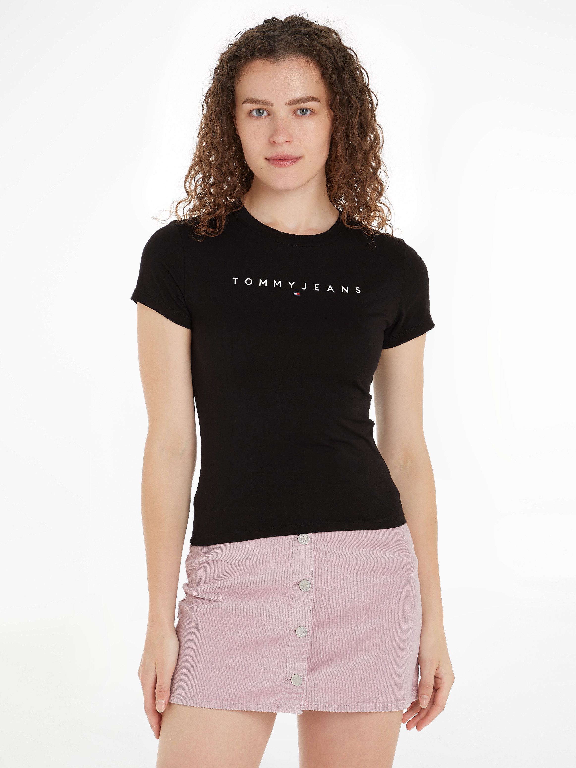 Tommy Jeans Kurzarmshirt TJW SLIM LINEAR TEE EXT mit Logo-Schriftzug günstig online kaufen