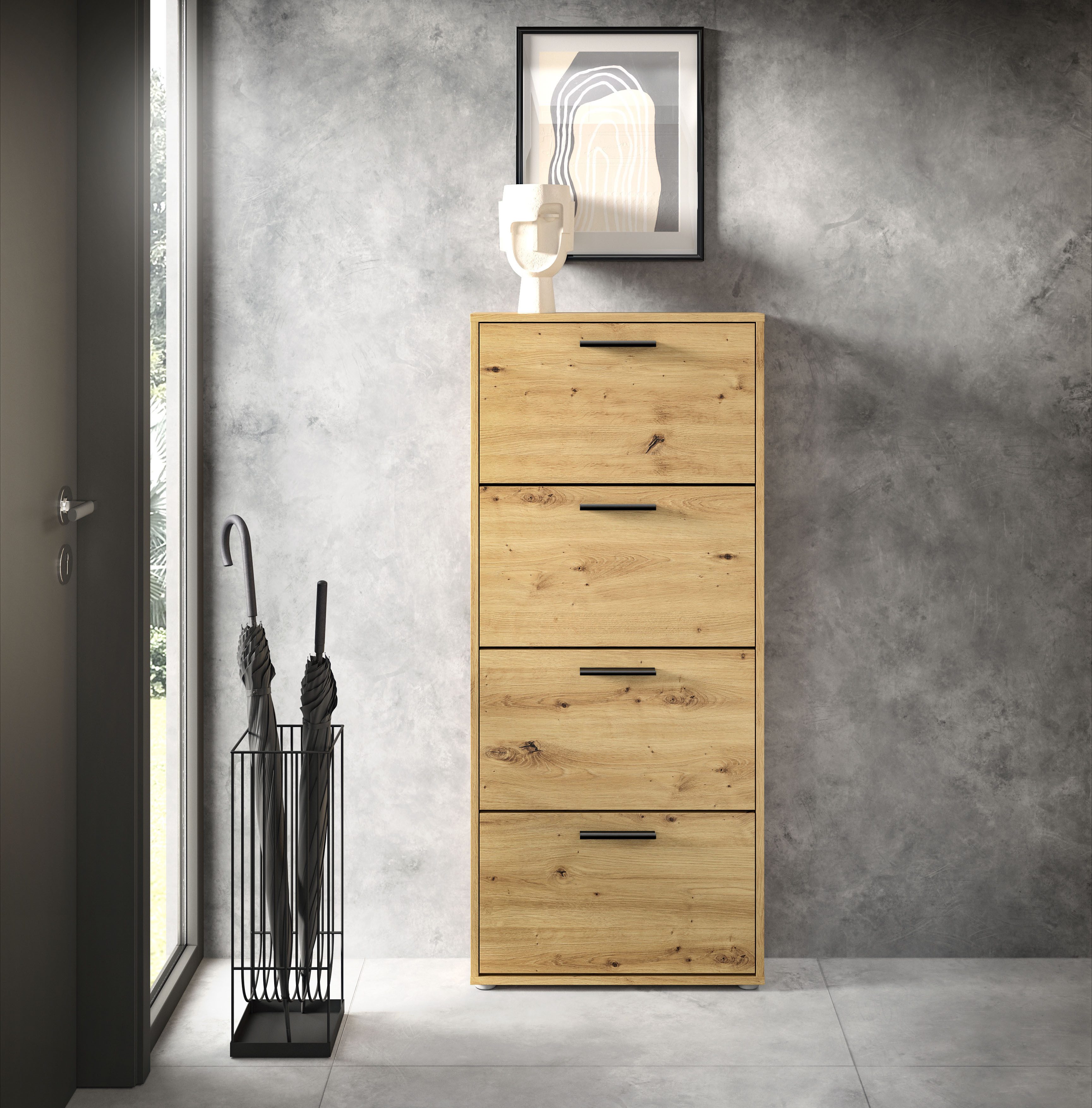 HBZ Schuhkipper Sam Schuhkipper, Schuhschrank BxHxT 59x136x17 cm (1 St), mit 4 Klappen