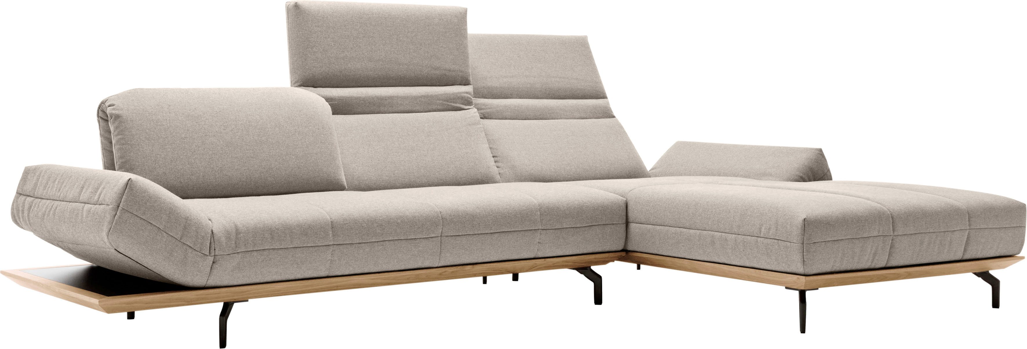 Creation BY ROLF BENZ Ecksofa CR.420, Designecksofa, L-Form, in 2 Qualitäten, Holzrahmen in Eiche Natur oder Nußbaum, Breite 293 cm