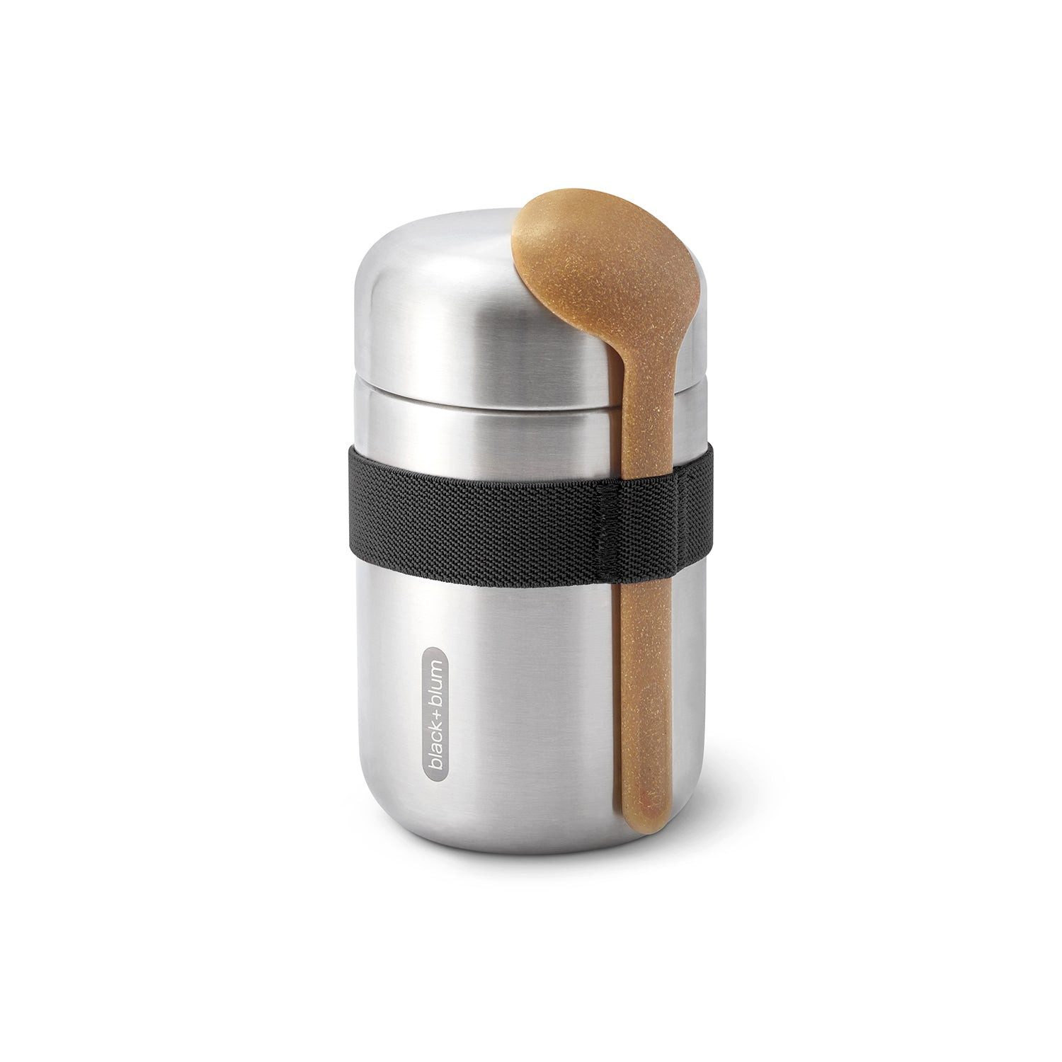 black+blum Thermobecher FOOD FLASK, orange, 400 ml, Edelstahl, Holzfaser