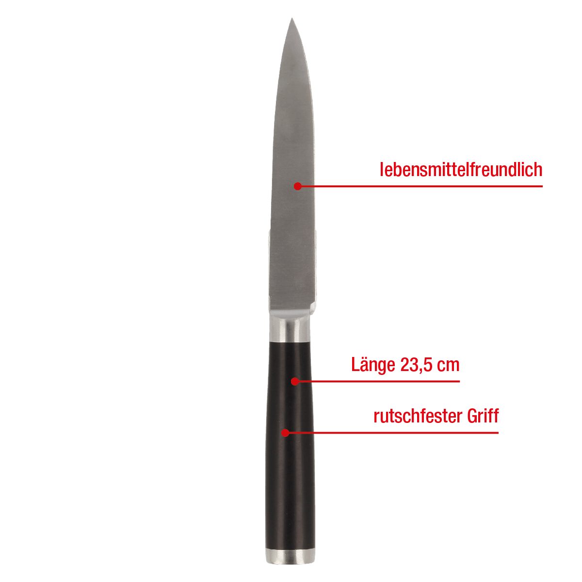 EUROHOME Universalmesser Edelstahl Schneidemesser scharf mit rutschfestem Kunststoffgriff, (1 St., Messer 23,5 cm lang), Universalmesser Küche - Gemüsemesser scharf